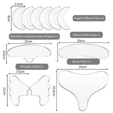 Daisred Kosmetikbehandlungsgerät 11 Stück Gesichtsfalten Entferner Streifen Anti Falten Pads, 11-tlg.