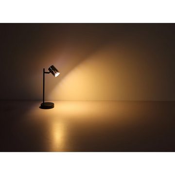 Globo Tischleuchte Tischlampe Rauchglas Tischleuchte Wohnzimmer Schwarz Nachttischlampe