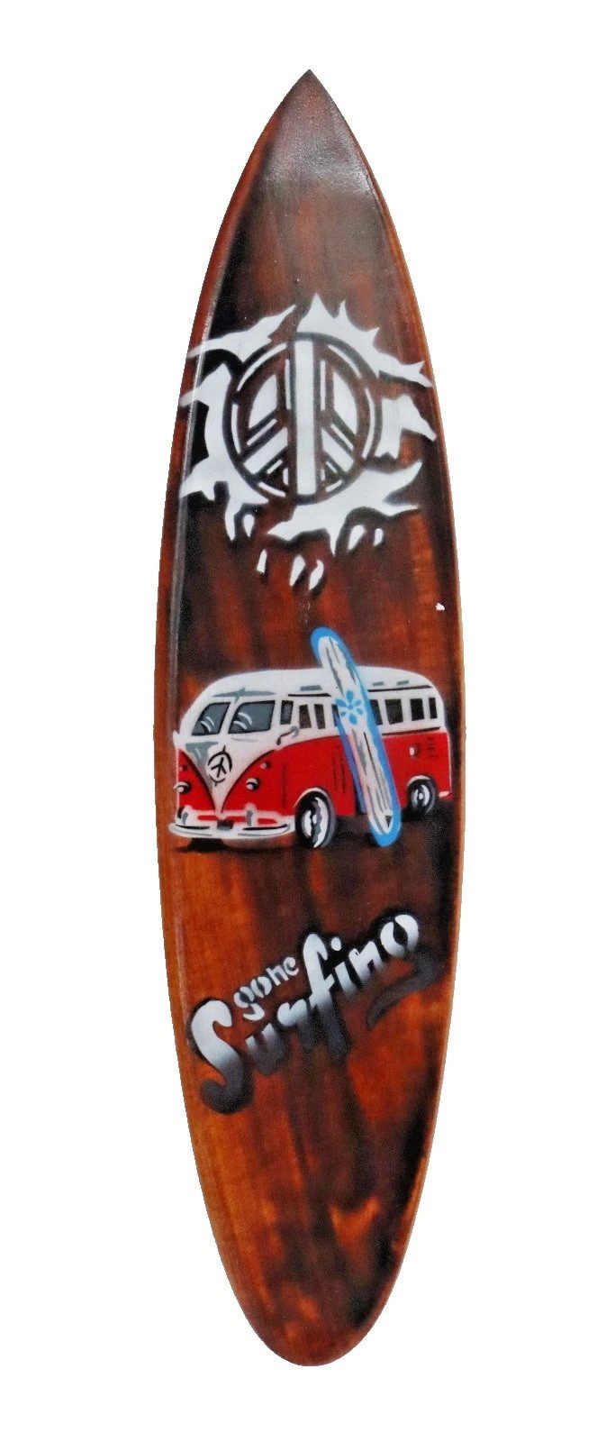Kaufhaus le petit Wanddekoobjekt Deko Holz Surfboard Surfbrett Wanddeko Wand Surf Brett Board Bus Bully, Wandhänger Schild Dekofigur Dekoskulptur Dekoobjekt