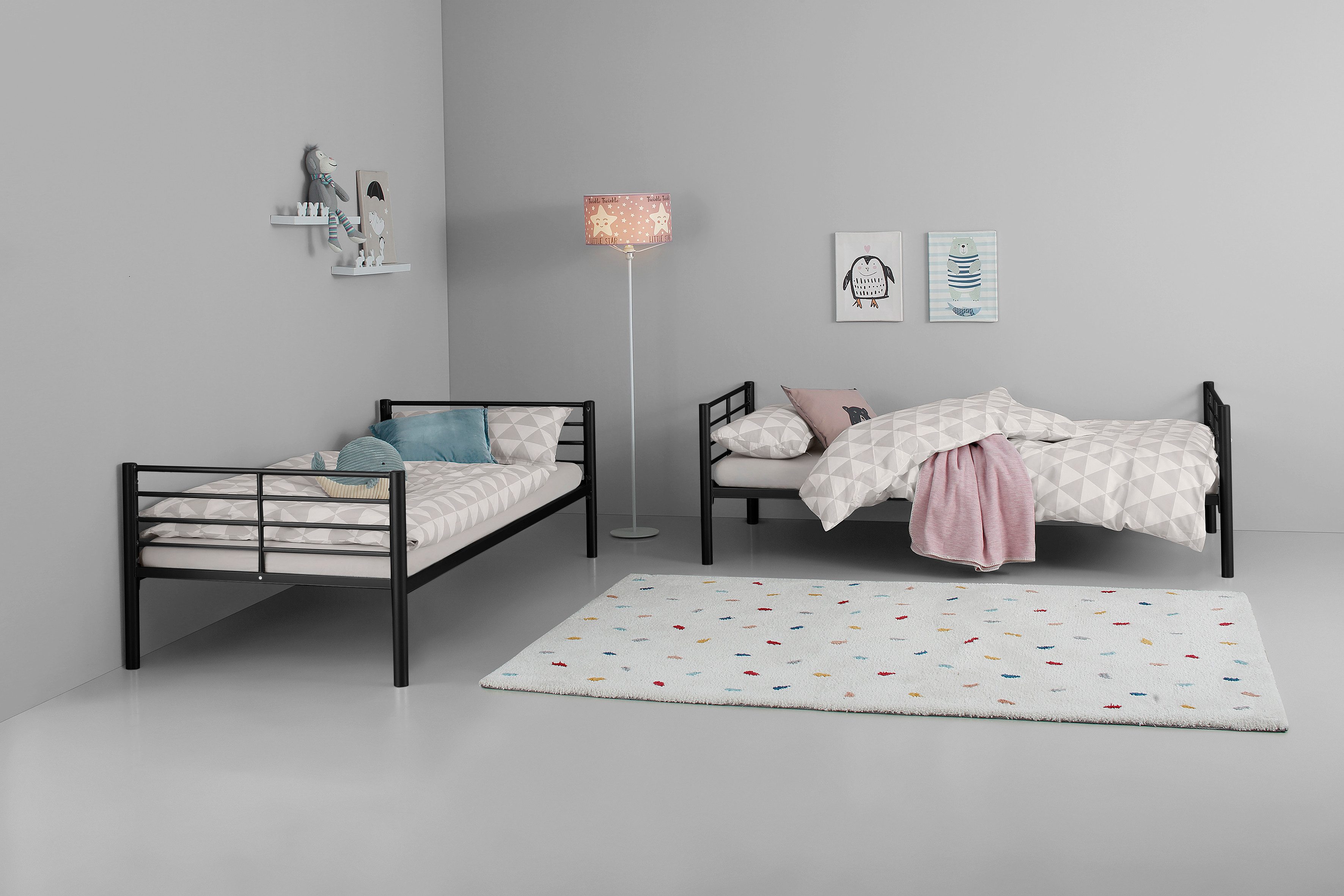 OTTO home Etagenbett Hayo, Metallbett, Stockbett (teilbar in 2 Einzelbetten), perfekt für kleine Räume, mehrere Farben, (B/T/H) ca. 208/97/160 cm