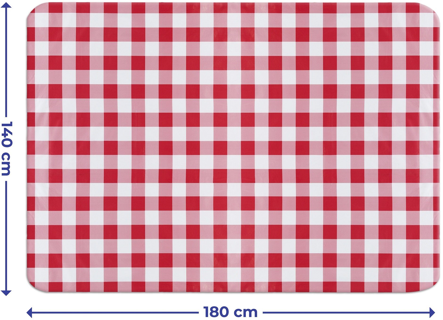 rot/weiß Maximex (1-tlg), witterungsbeständig, zuschneidbar & Tischdecke cm 140x180