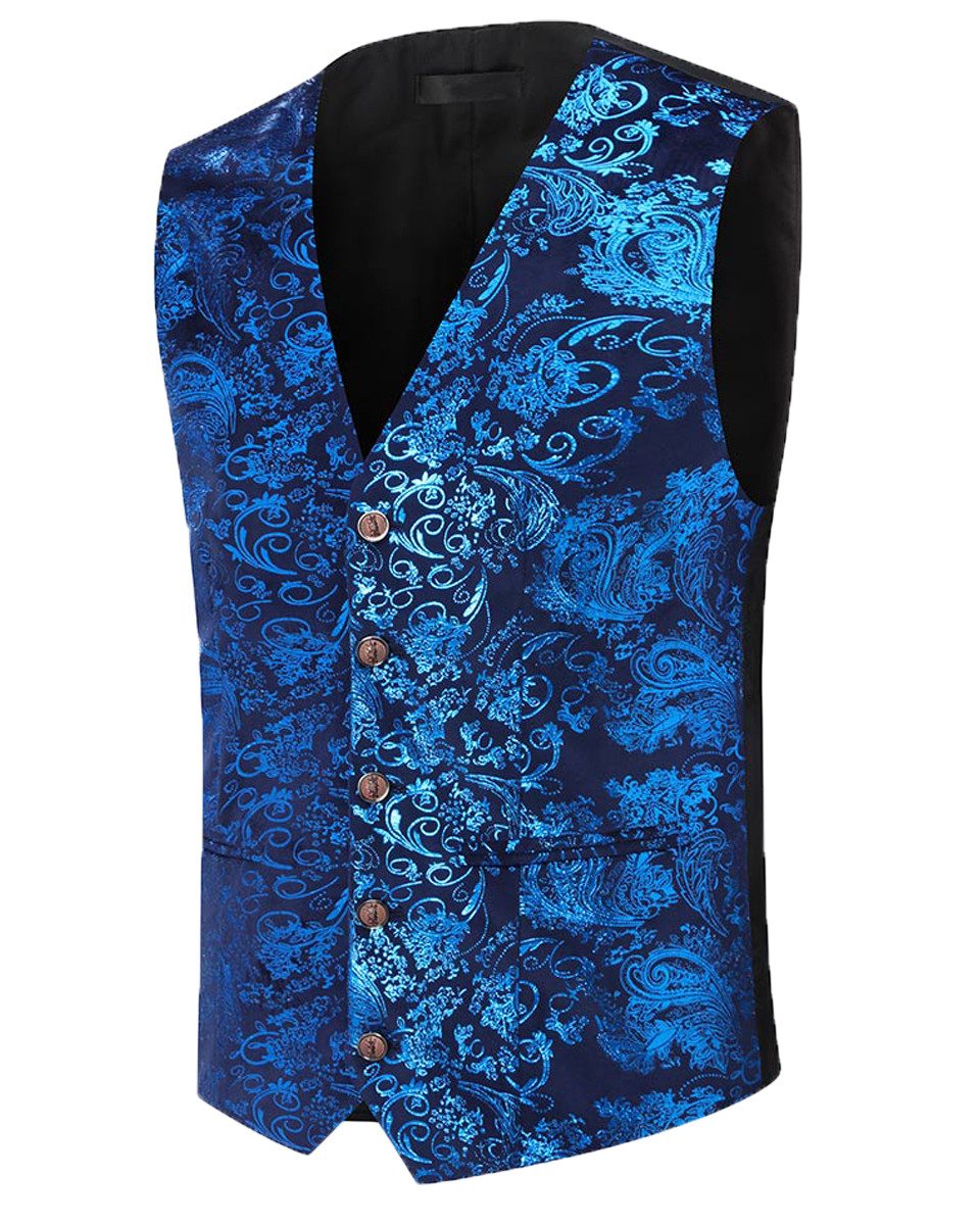 Allthemen Anzugweste Elegante Jacquard Anzugweste für Hochzeit und Party