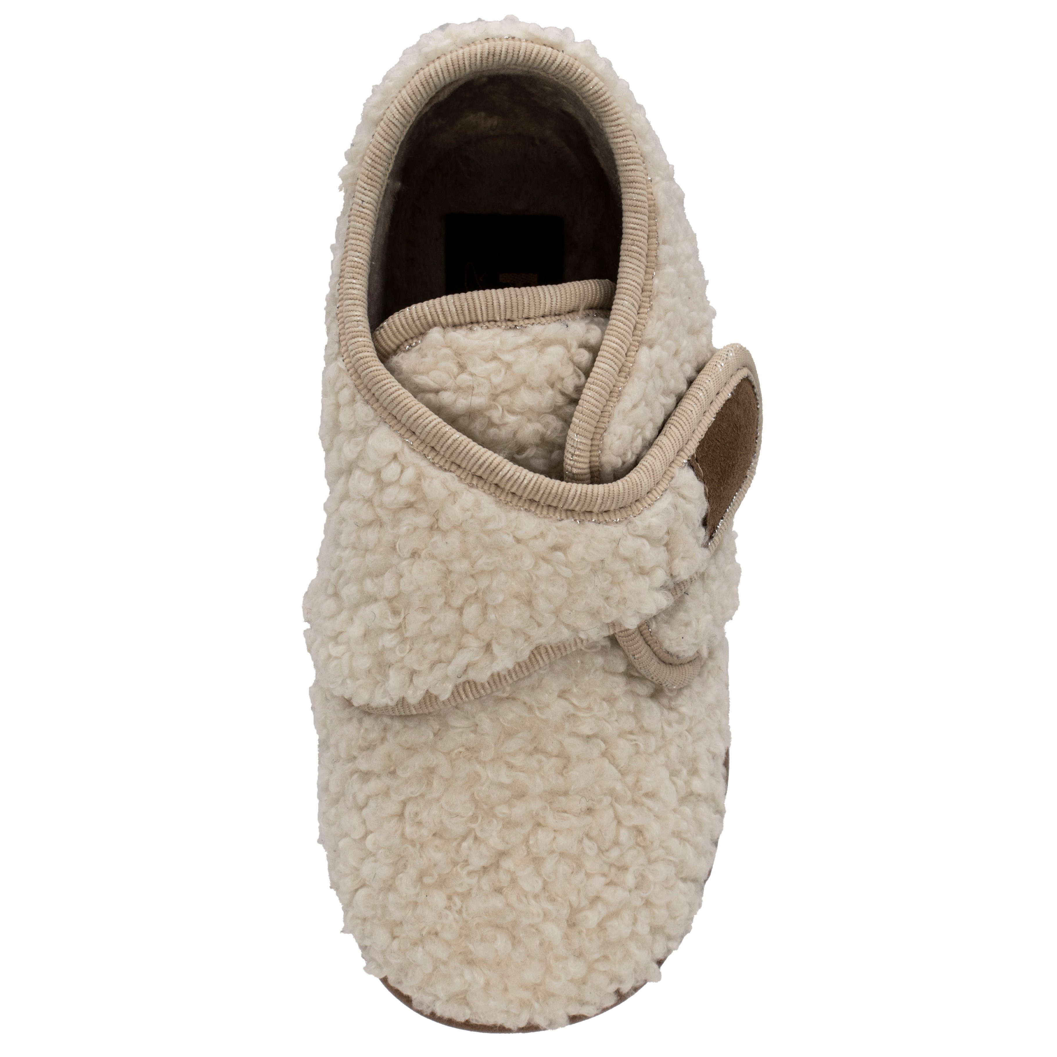 Fischer-Markenschuh Flexi Hausschuh aus Teddystoff, mit Verlours-Futter, mit Klettverschluss – Bild 3 von 5