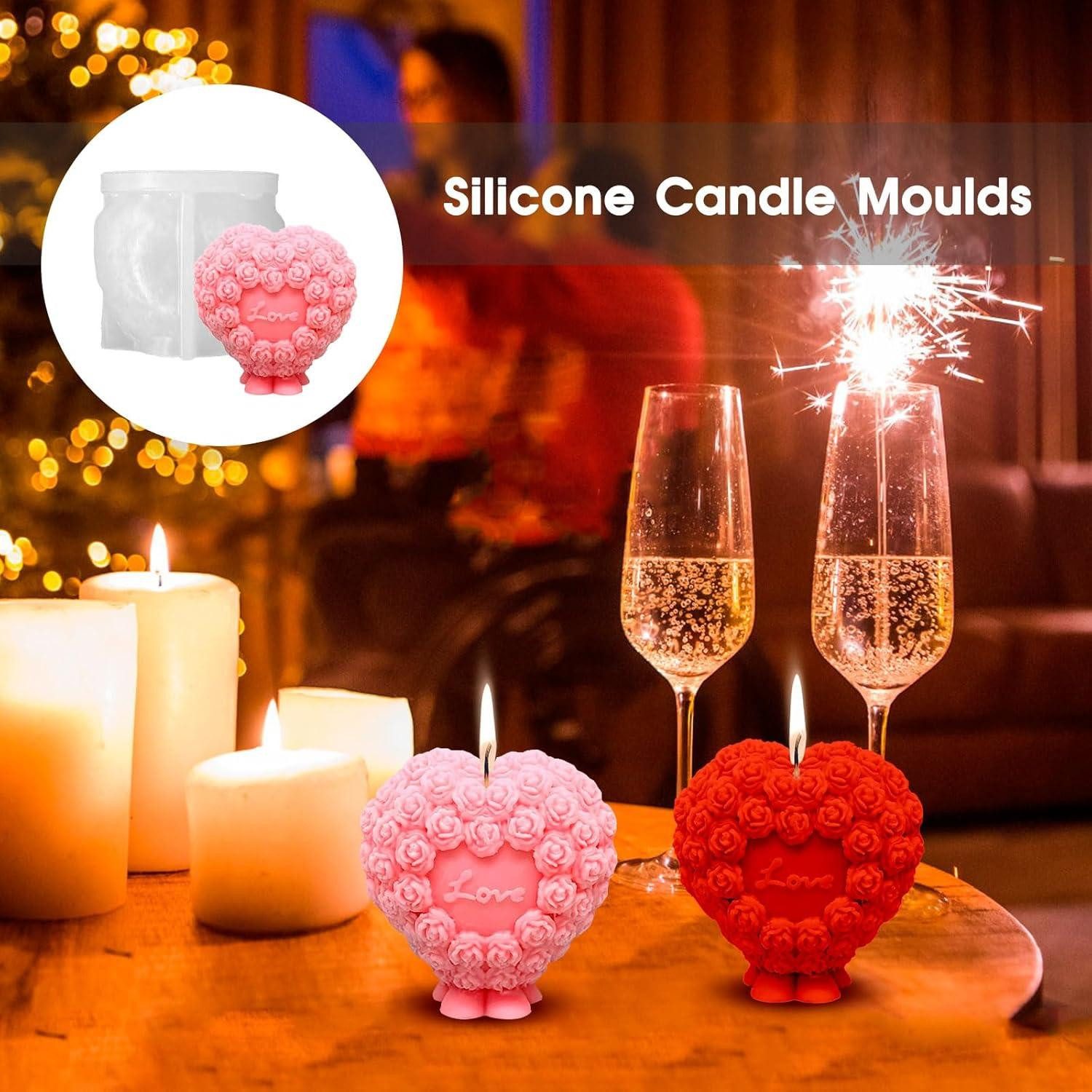 LuxusKollektion Formkerze Silikonform Herz Rosen Blumen günstig online kaufen