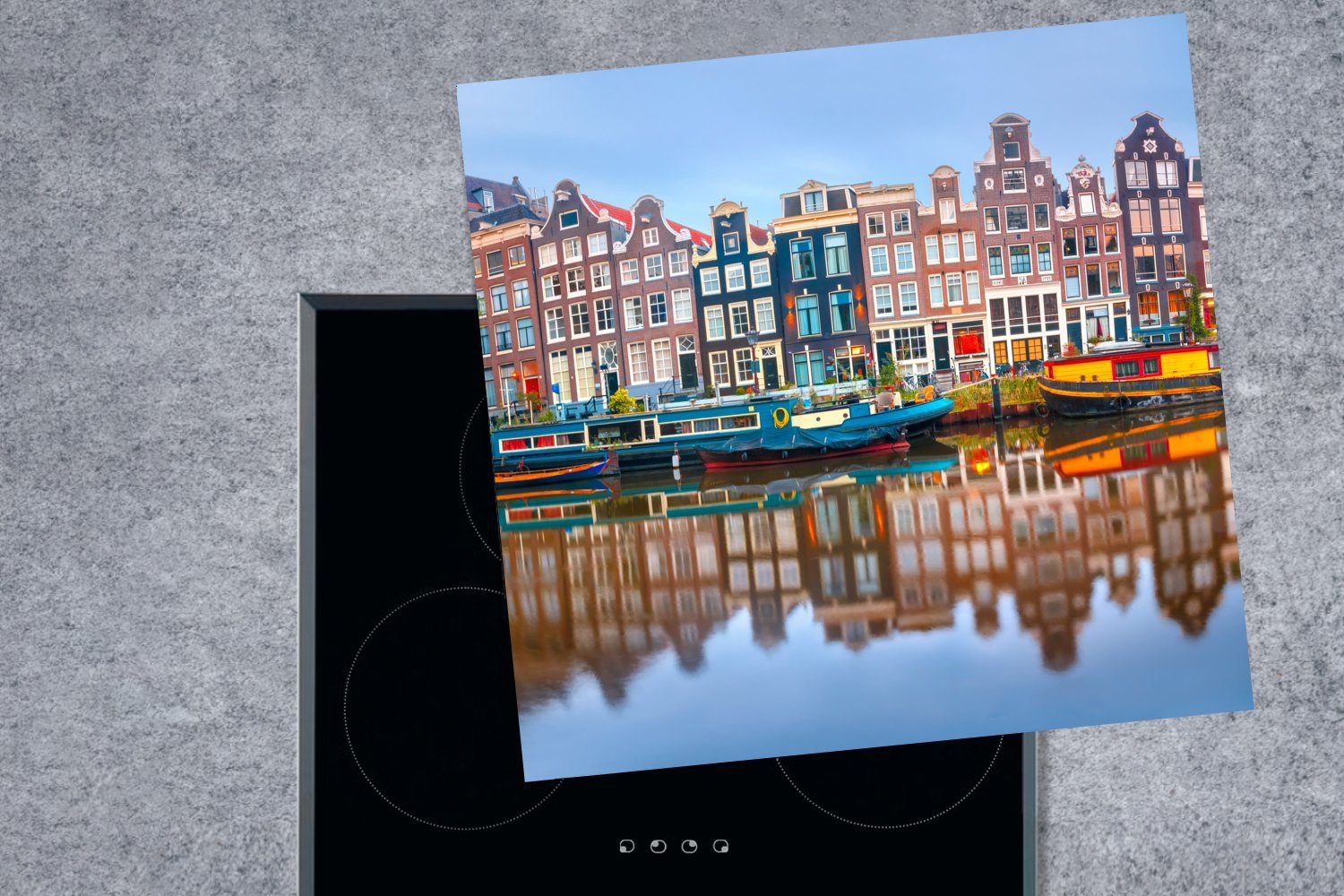Boot Wasser tlg), Amsterdam, für Ceranfeldabdeckung, Herdblende-/Abdeckplatte - (1 küche Vinyl, Arbeitsplatte - 78x78 cm, MuchoWow