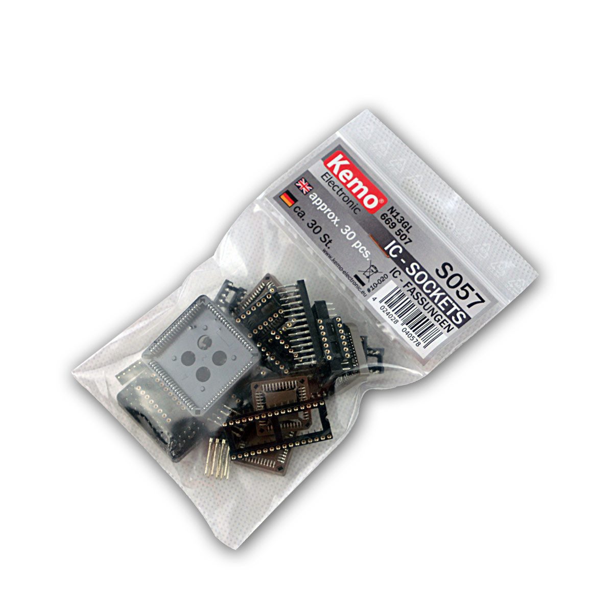 Kemo Modellbausatz Sortiment IC-Fassungen ca. 30 Stück, Fassung ICs