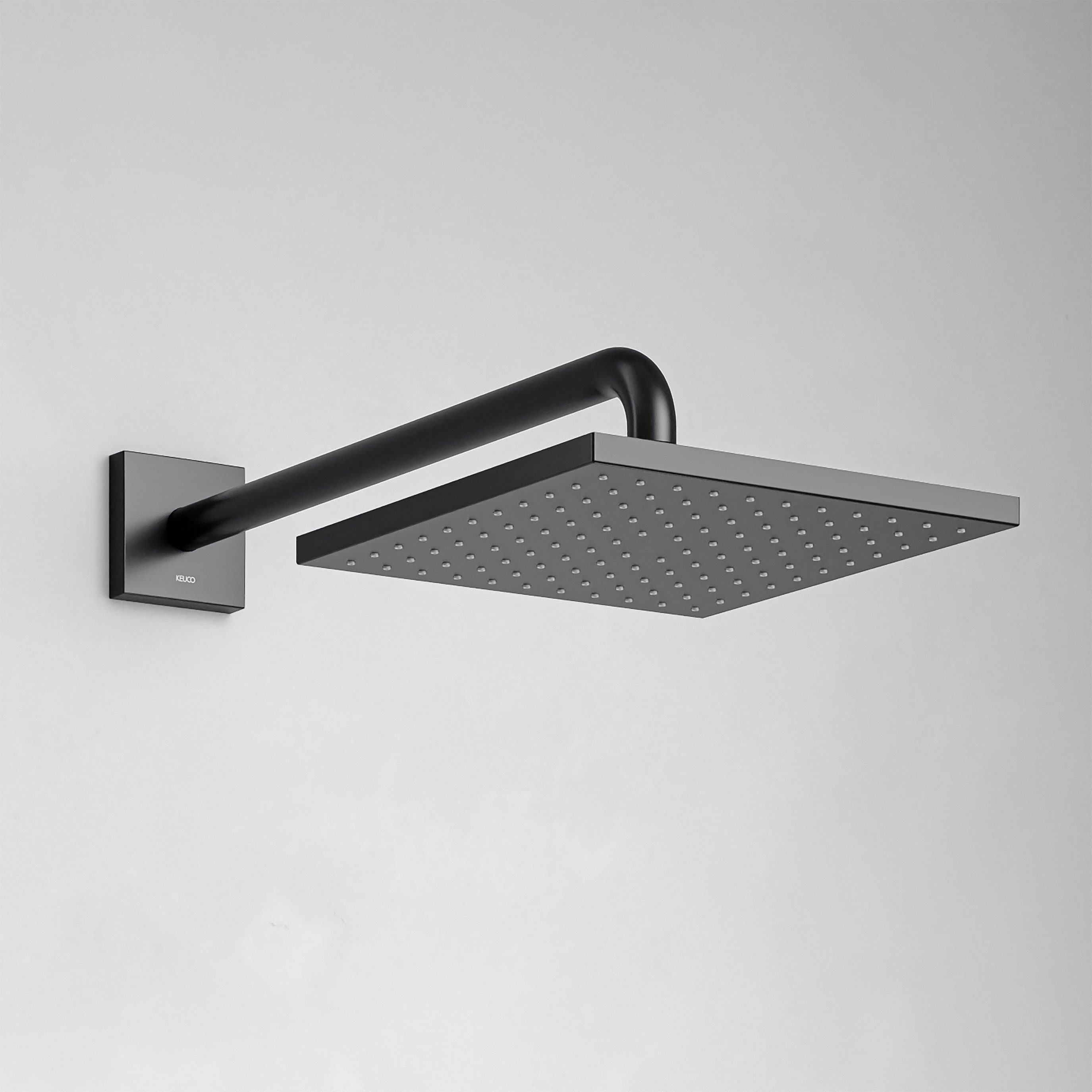 Keuco Duschsystem IXMO, Höhe 38.00 cm, 2 Verbraucher, schwarz, Komplett-Set, Einhebelmischer, Rosetten eckig