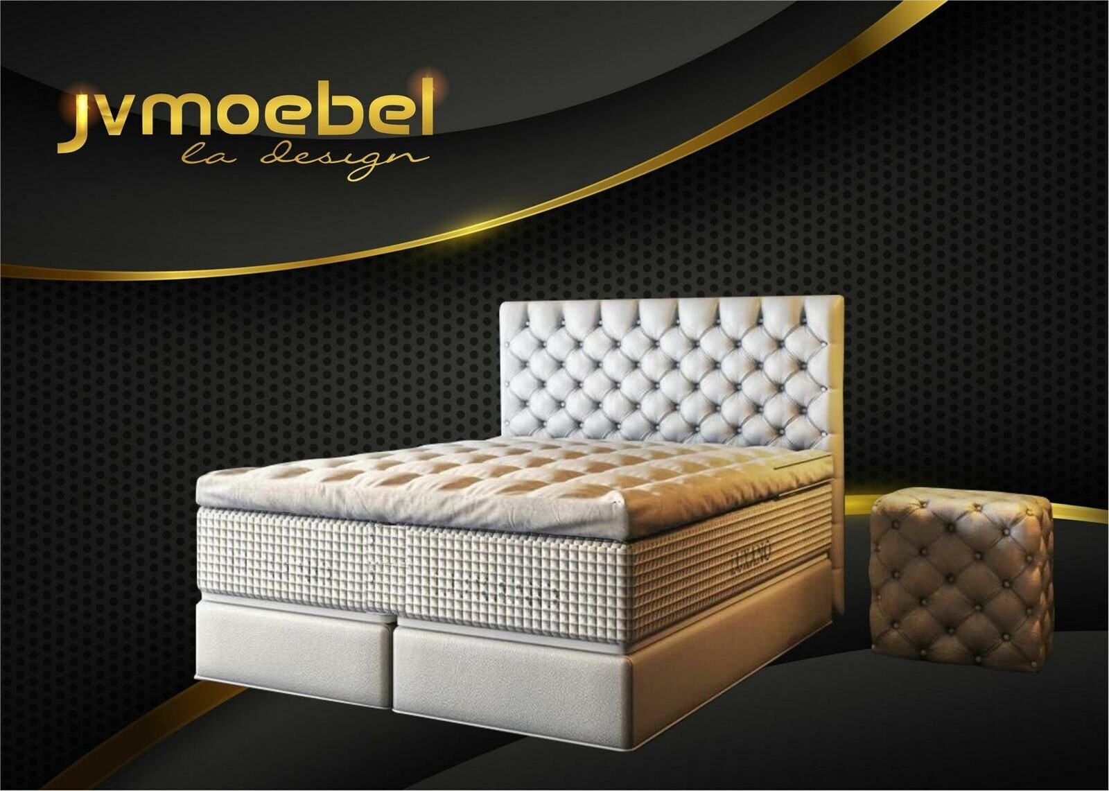 2x Möbel Bett, Design Luxus 3 Bett JVmoebel Schlafzimmer Modern Nachttisch tlg. Set Weiß