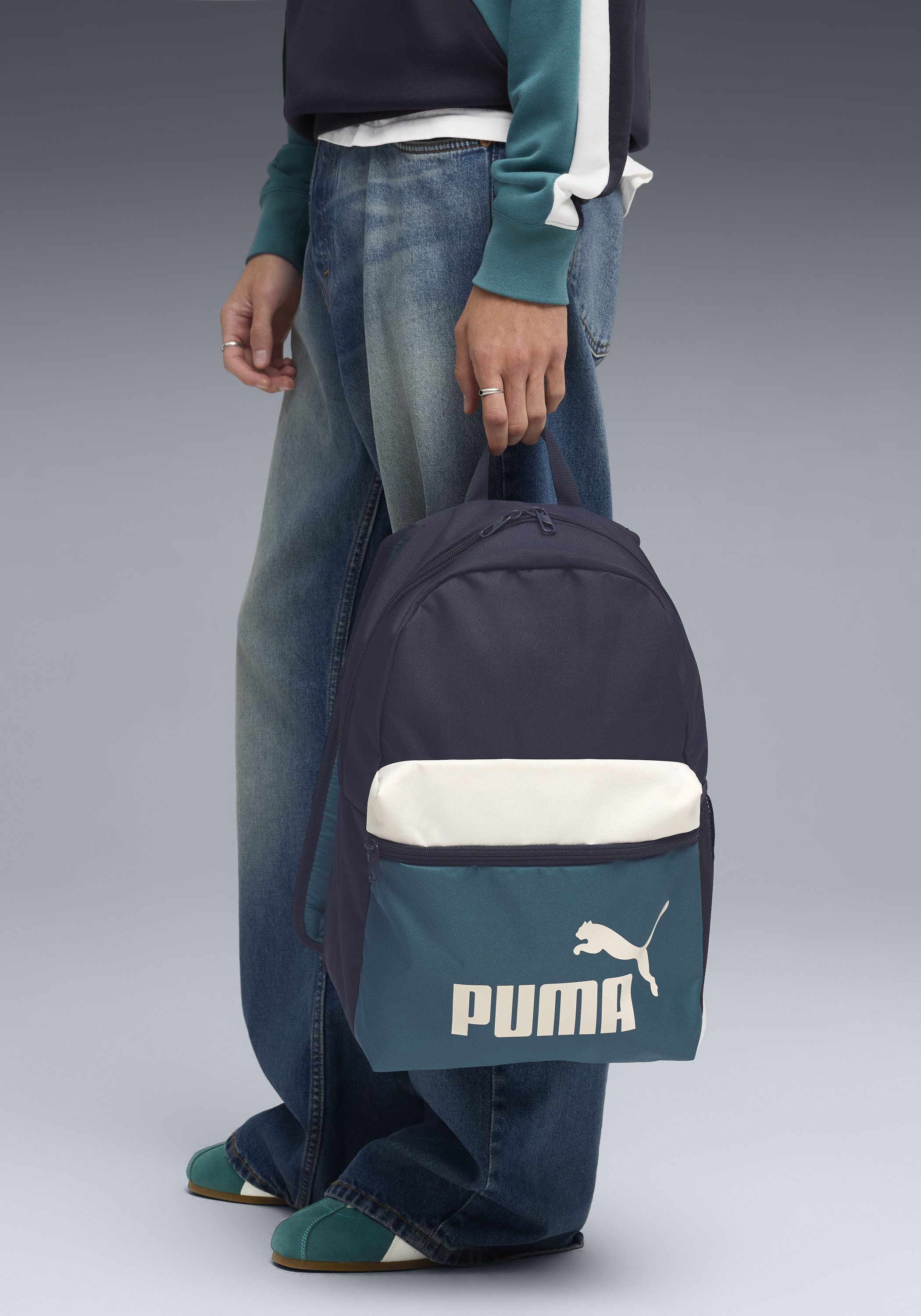 PUMA Rucksack PHASE COLOR BLOCK BACKPACK, für sportliche Aktivitäten und Alltag, mit geräumigem Hauptfach