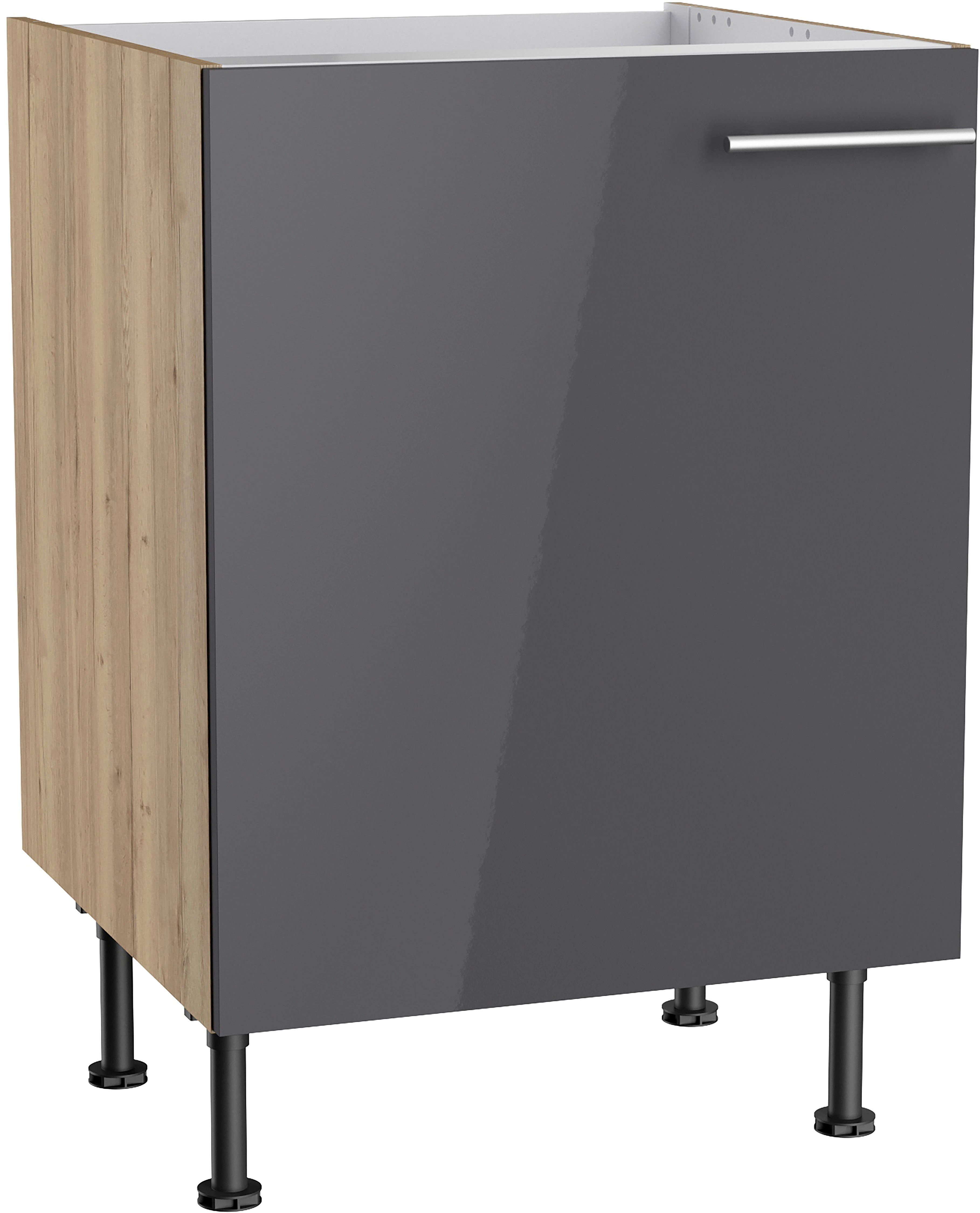 cm 60 OPTIFIT anthrazit/wildeiche Breite Klara Spülenschrank