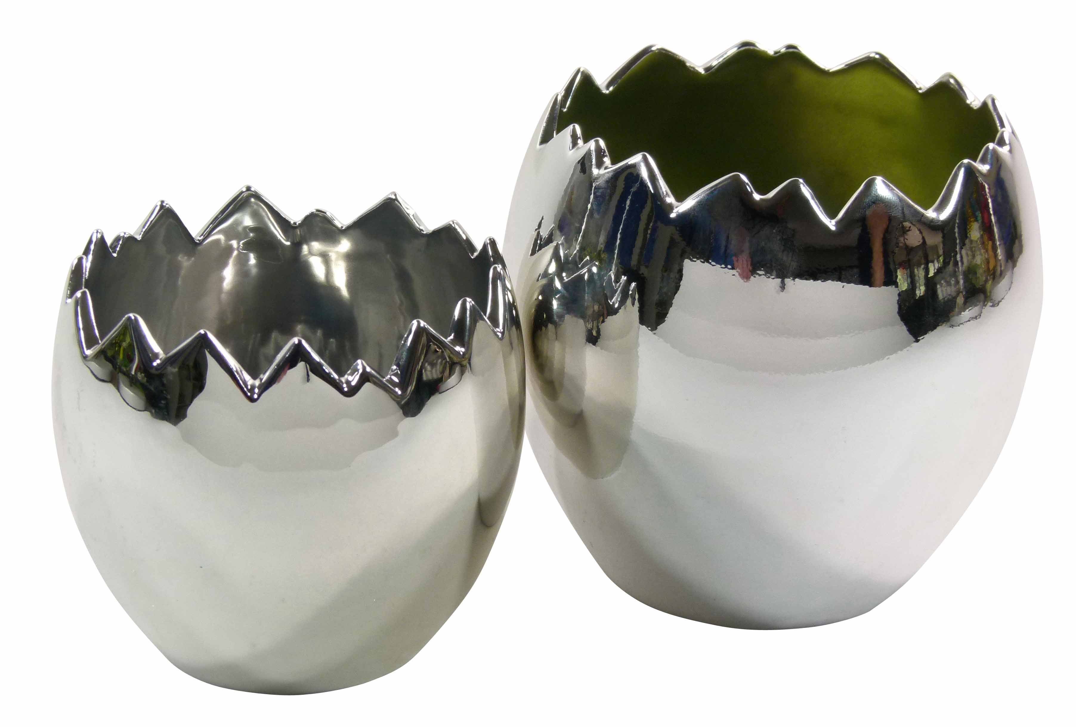GlasArt Übertopf »Übertopf Ostern "Silver-Egg" Silber Ei Eiförmig Keramik  zwei Größen 11-14cm edel modern« (1 Stück) online kaufen | OTTO