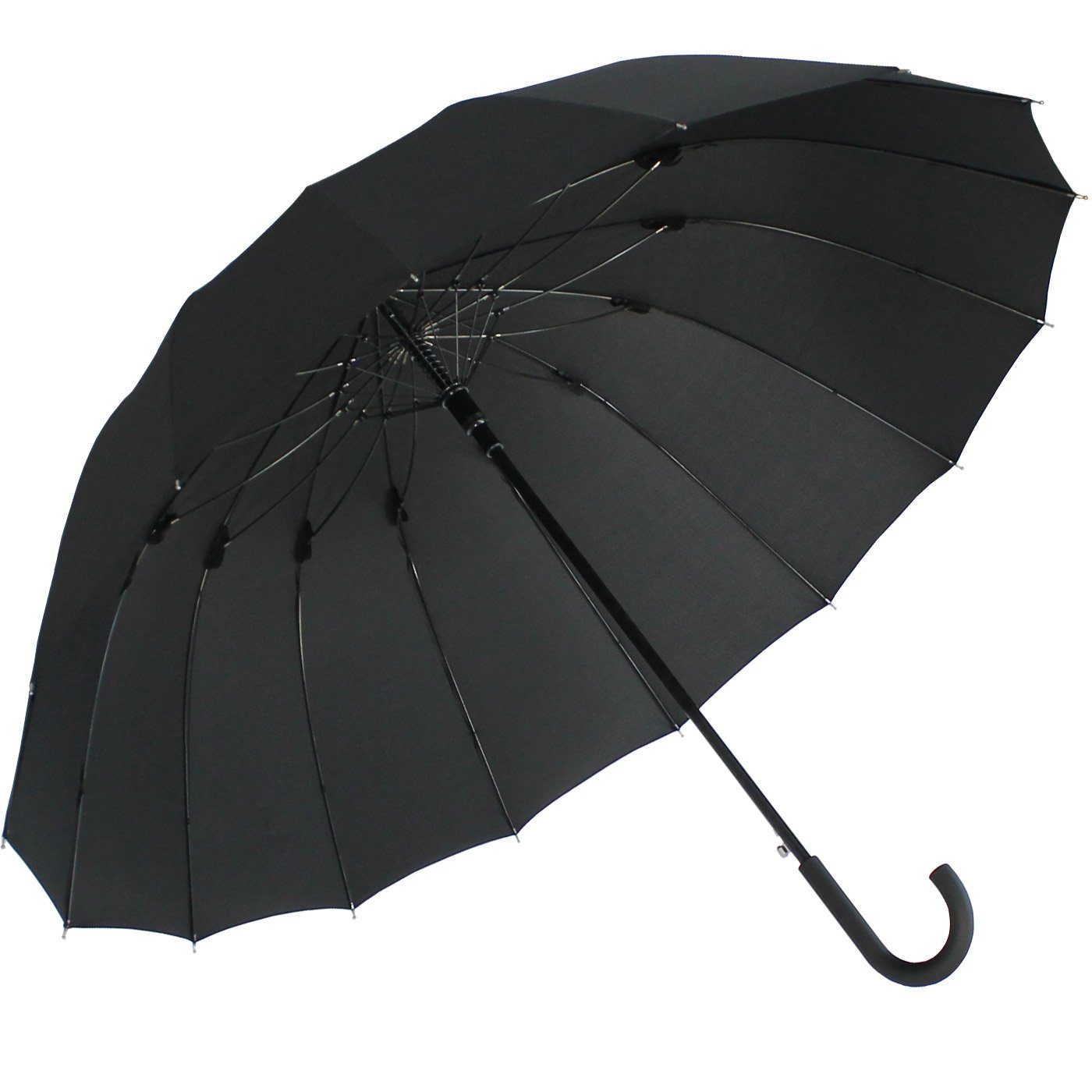 iX-brella Stockregenschirm Full Fiber mit Auf-Automatik und 16-teiligem Dach, sehr stabil und robust