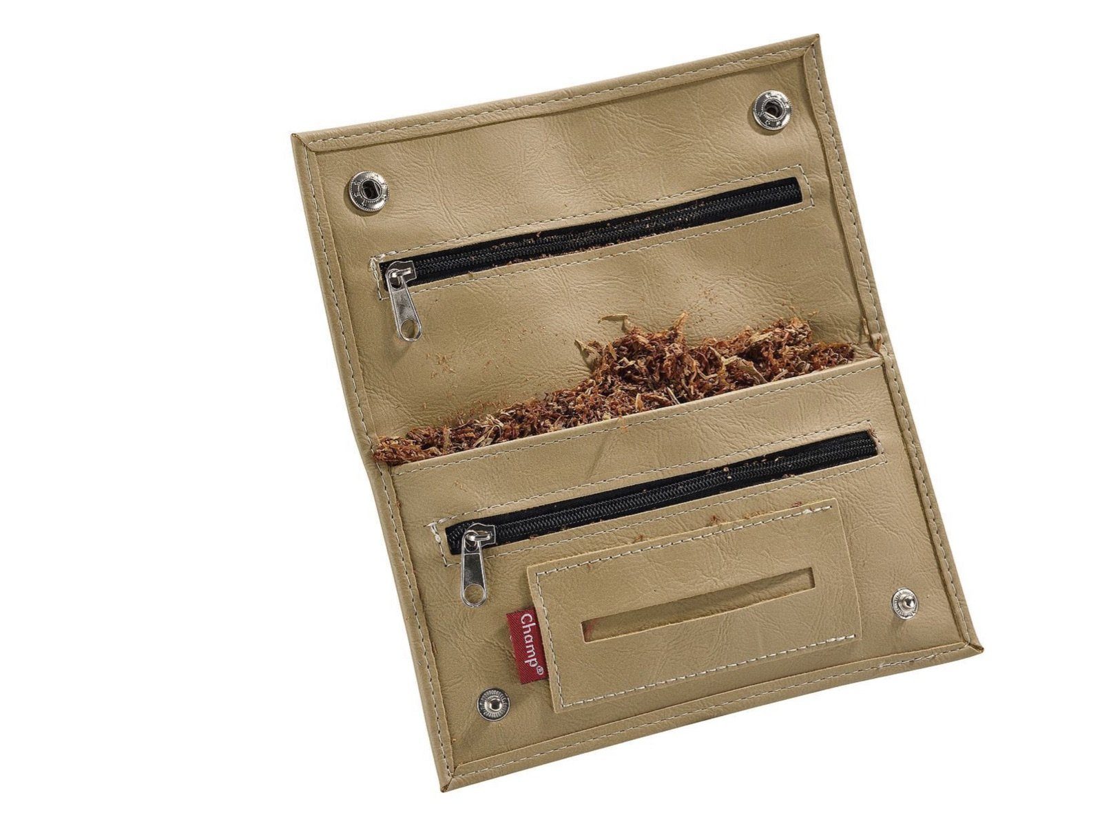 LK Trend & Style Tabakbeutel Tasche, Beutel hochwertiges Lederimitat (insgesamt 3 Reißverschlüsse und 2 Druckknöpfe, Set-Spar-Preis), besonders schöne Haptik hochwertig im Design