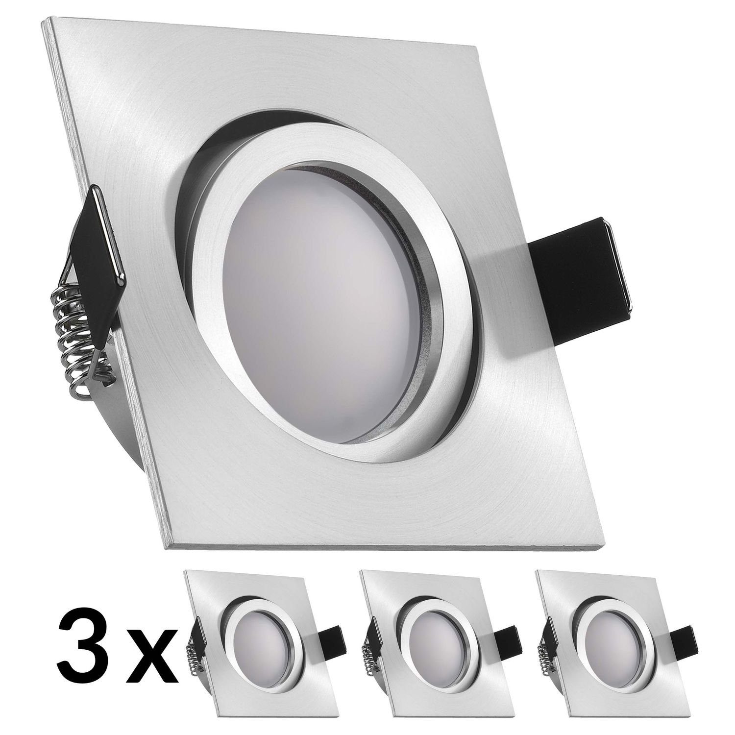 GU5.3 / LED MR16 Set mit Aluminium LED LEDANDO matt Einbaustrahler Einbaustrahler LED 3er Markens