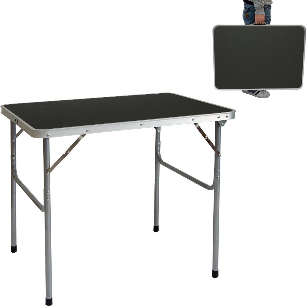 AMANKA Campingtisch Klappbarer Campingtisch Tisch Reisetisch leicht,  80x60x70 cm Koffer Grau