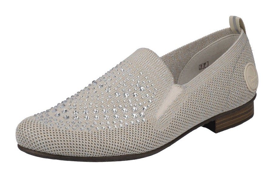 Rieker hellbeige Strass-Steinchen mit Slipper verziert