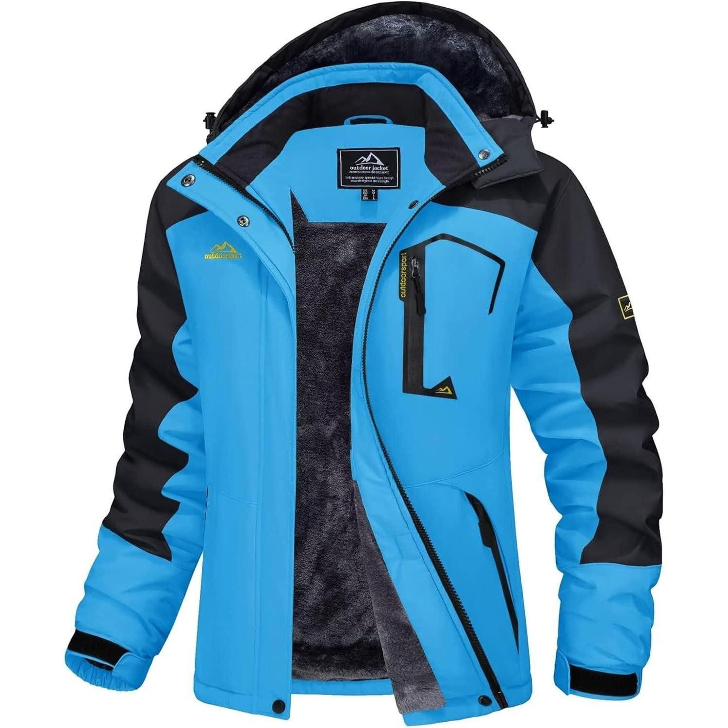 LuxusKollektion Skijacke Winterjacke Damen Skijacke Snowboardjacke Wasserdicht XL Blau Schwarz