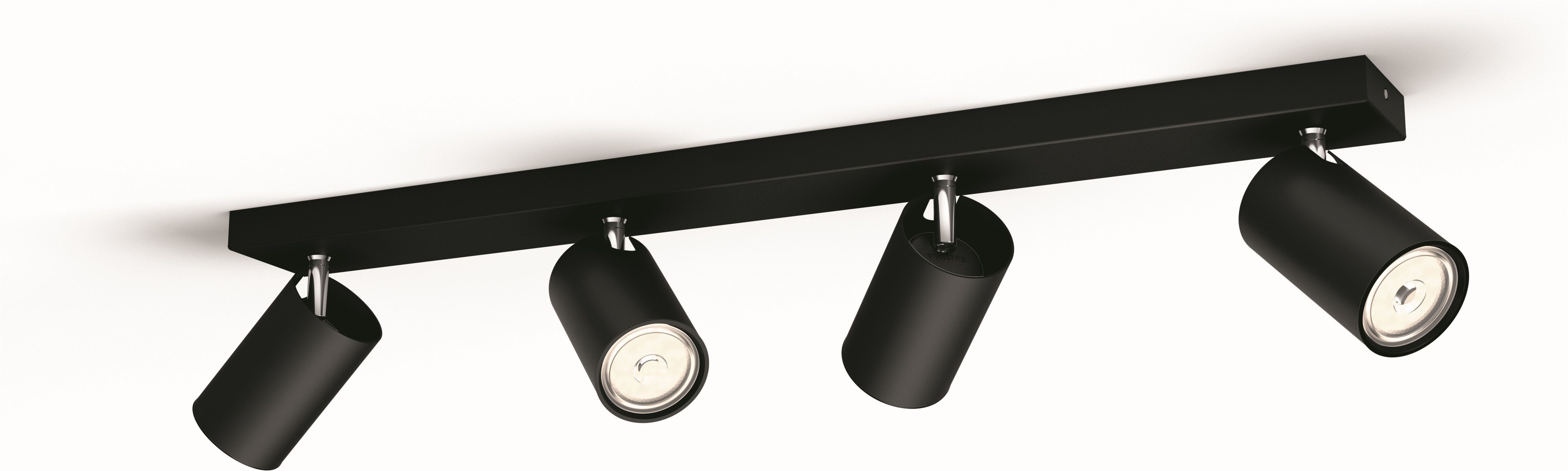 Philips Deckenspot myLiving Kosipo 4flg., 4x5,5W, Schwarz, ohne Leuchtmittel