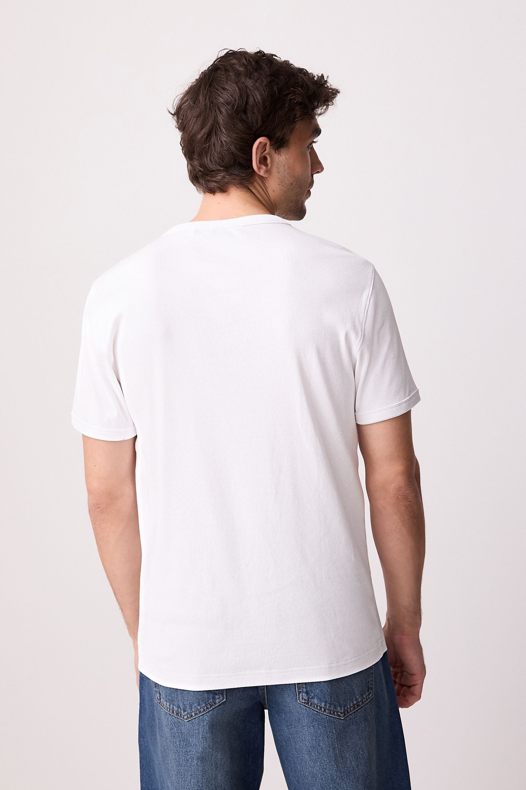 Next T-Shirt Geripptes Slim Fit T-Shirt mit kurzen Ärmeln (1-tlg) günstig online kaufen