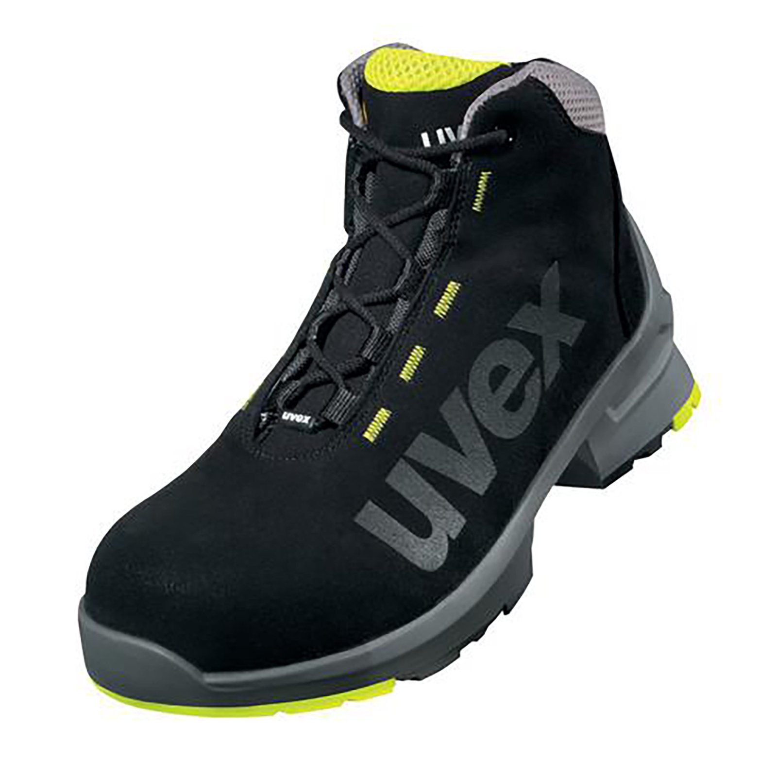 Uvex 1 Stiefel S2 schwarz, gelb Weite 10 Sicherheitsstiefel