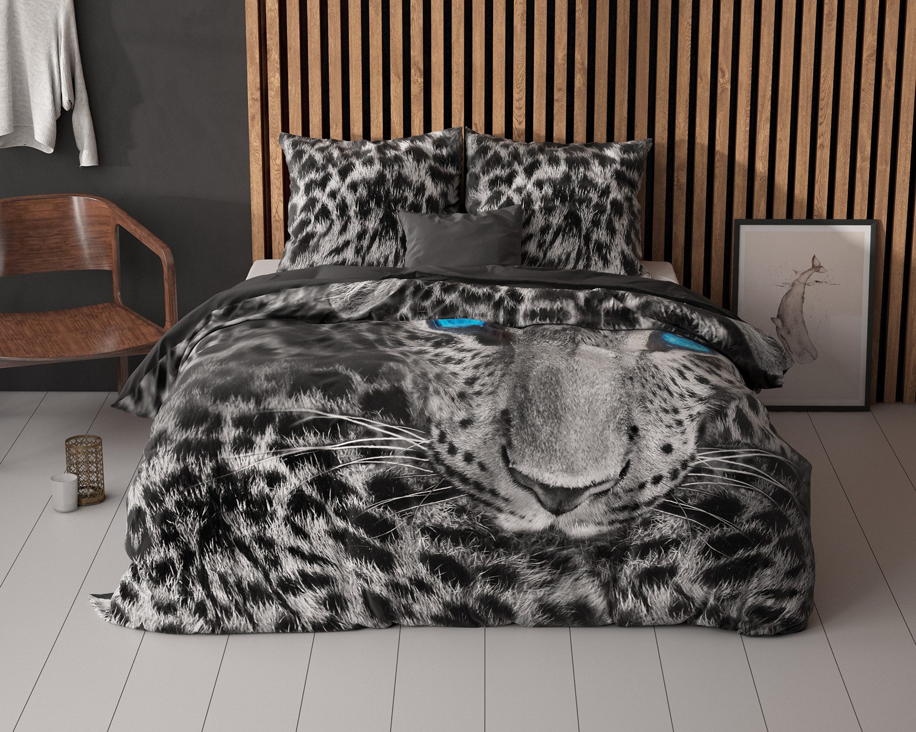 Sitheim-Europe Bettwäsche SLEEPTIME Gepard Grau Bettbezug mit Kissenbezug, 100% Baumwolle, 2 teilig, 100% Baumwolle