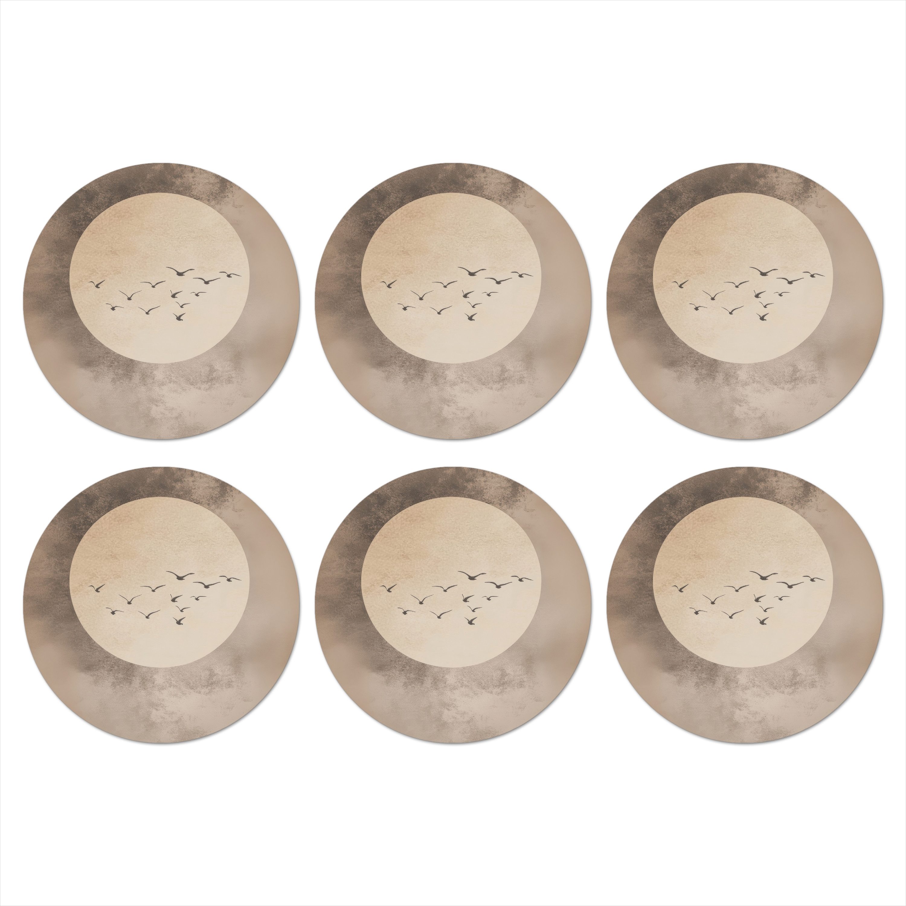 Glasuntersetzer Vogel - Beige - Japanisch