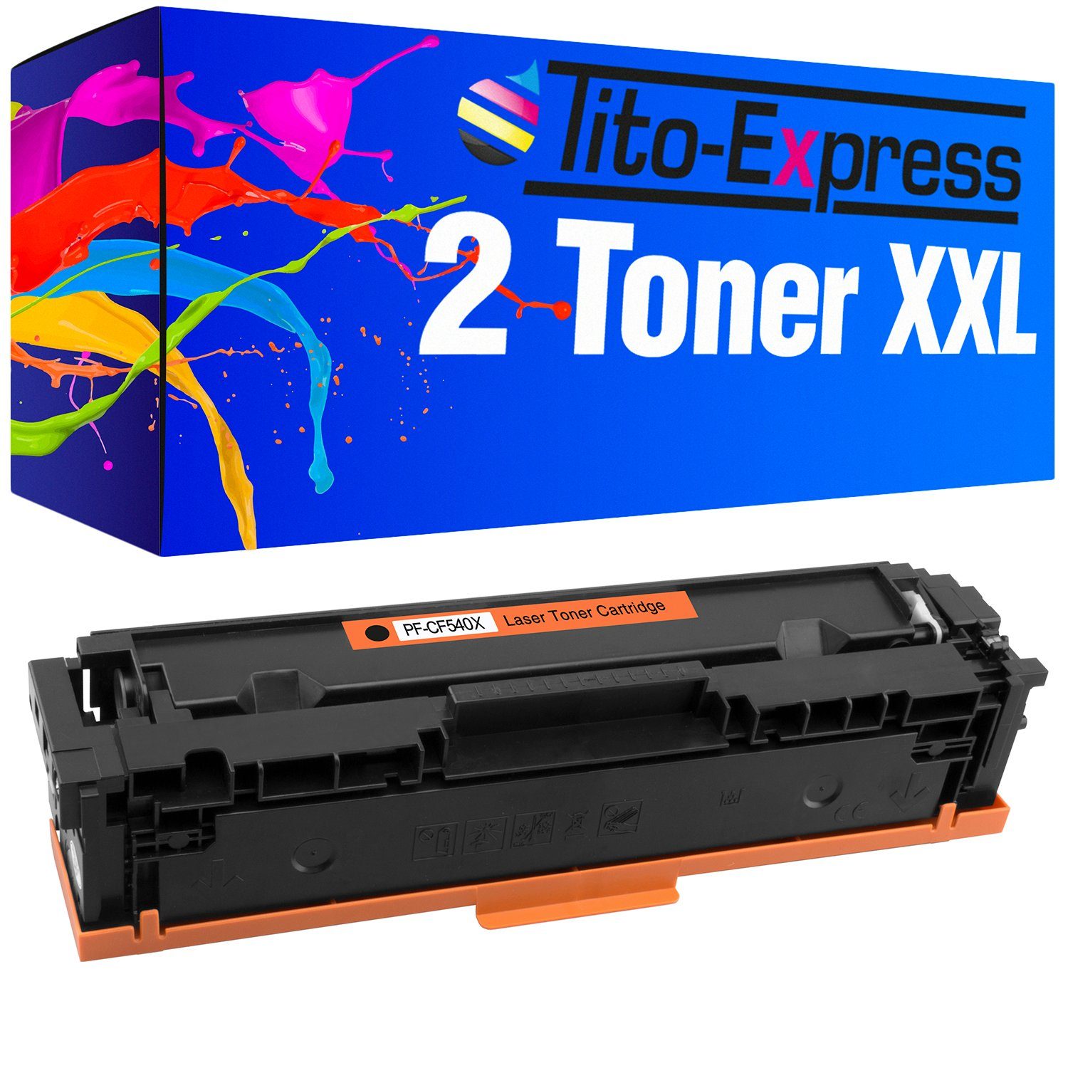 Tito-Express Tonerpatrone 2er Set ersetzt HP CF 540 X CF 540X CF540X 203X, (Doppelpack, 2x Black), für Color Laserjet Pro MFP M281fdw M281fdn M254dw M254nw M280nw M254dn
