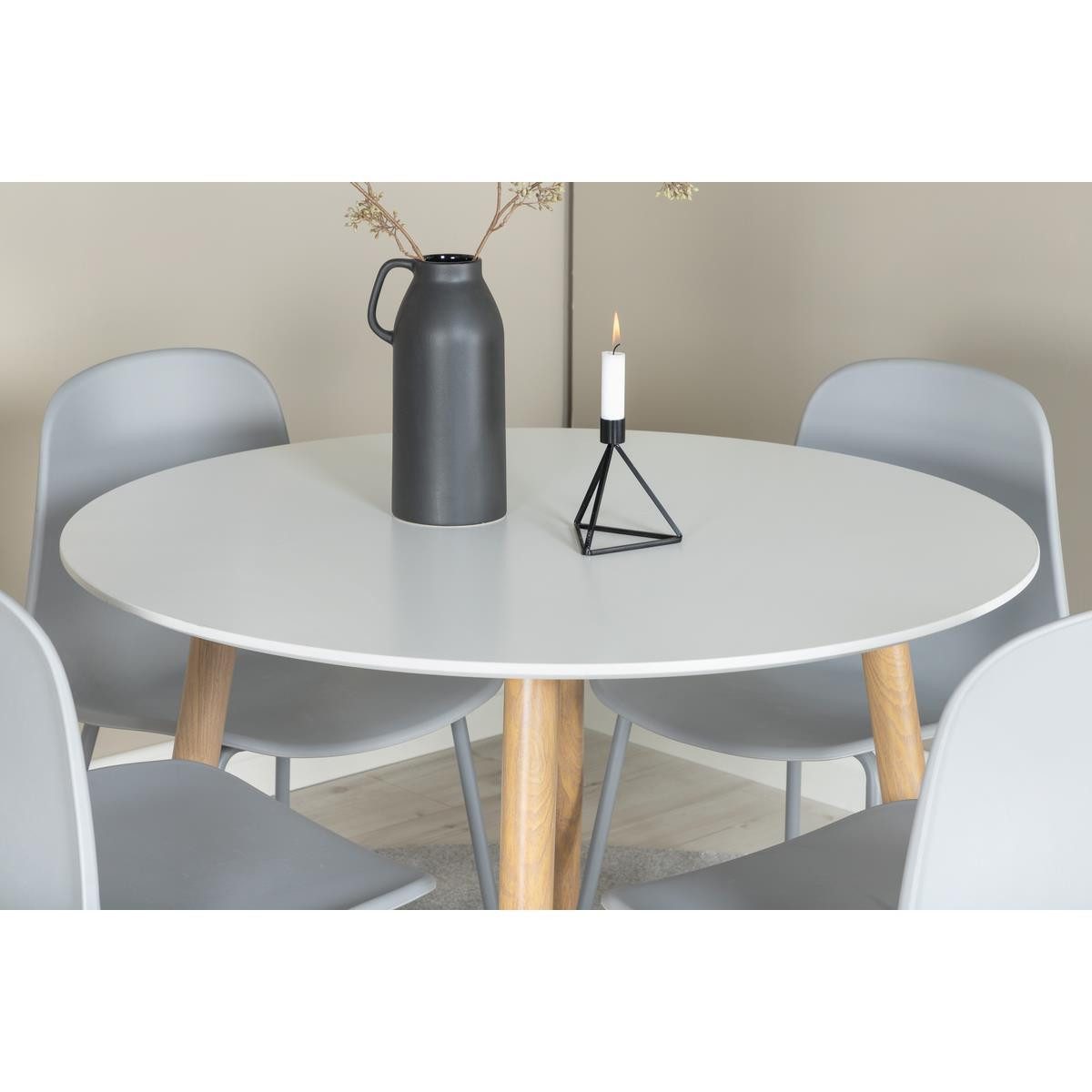 BOURGH Esstisch PLAZA Esszimmertisch Ø100x75cm - Runder Esstisch weiß/natur, Esstisch in modernem Design – Bild 5 von 5