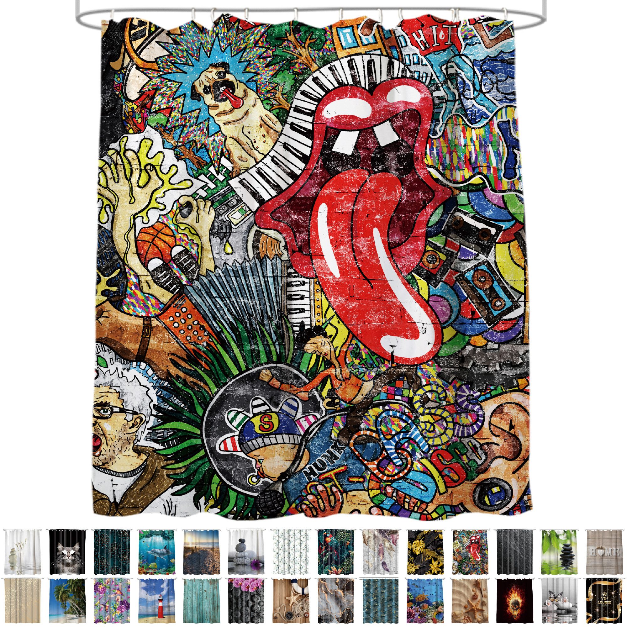 Sanilo Duschvorhang 180 x 200 cm, viele schöne Duschvorhänge zur Auswahl Breite 180 cm, 100% wasserdicht, Anti-Schimmel-Effekt, hochwertige Qualität