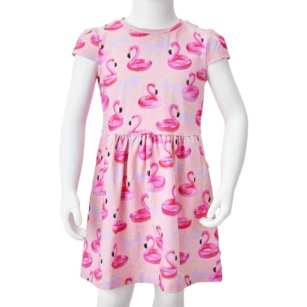 Kurz A-Linien-Kleid Hellrosa Kinderkleid 116 Flamingo-Schwimmringen mit vidaXL