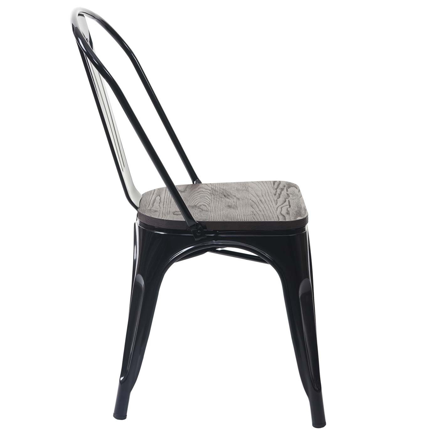 Holzsitzfläche, St), MCW pro Belastbarkeit MCW-A73-Ho-6 6er-Set, 120 mit Stuhl: kg schwarz Maximale (Set, Bistrostuhl 6