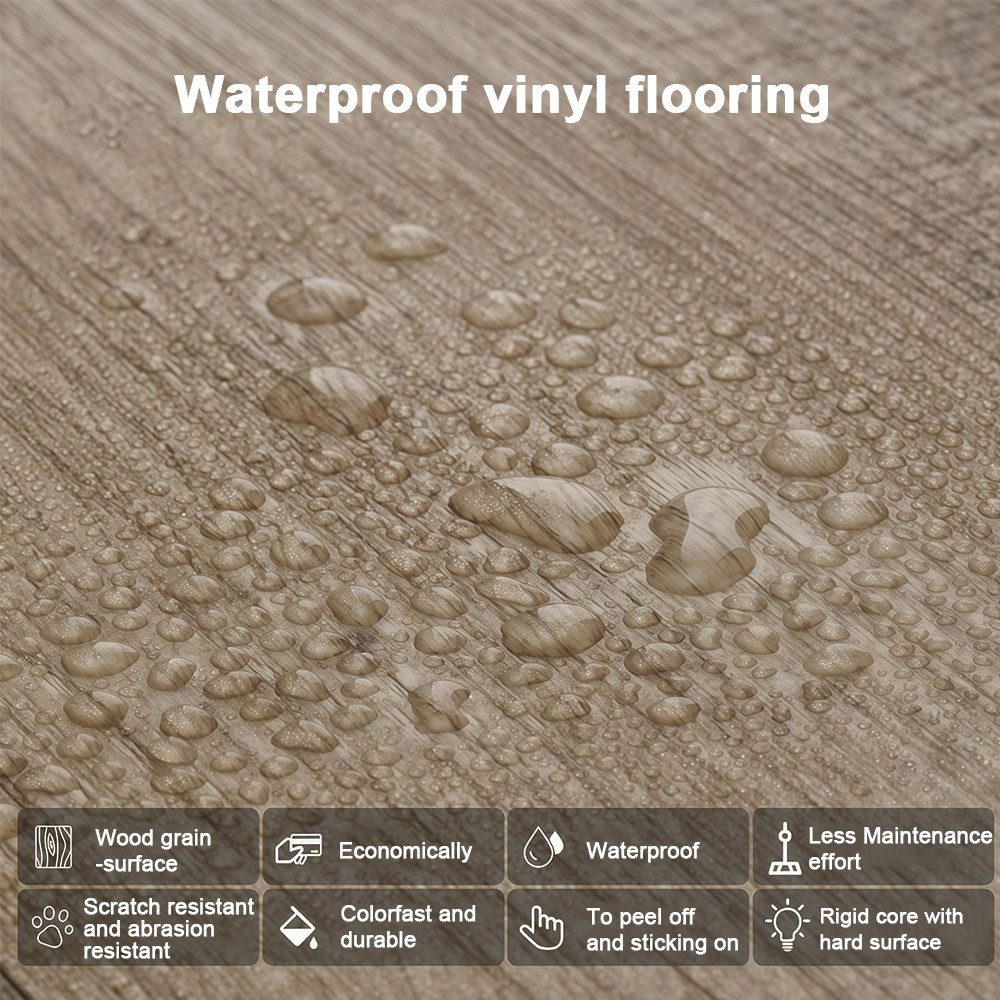 PFCTART Vinylboden Selbstklebende PVC Dielen in Holzoptik – 36 Platten für 5m², Umweltfreundlich & strapazierfähig – ideal für Wohnungen & Büros, Einfach zu verlegen, pflegeleicht, geeignet für Böden & Wände