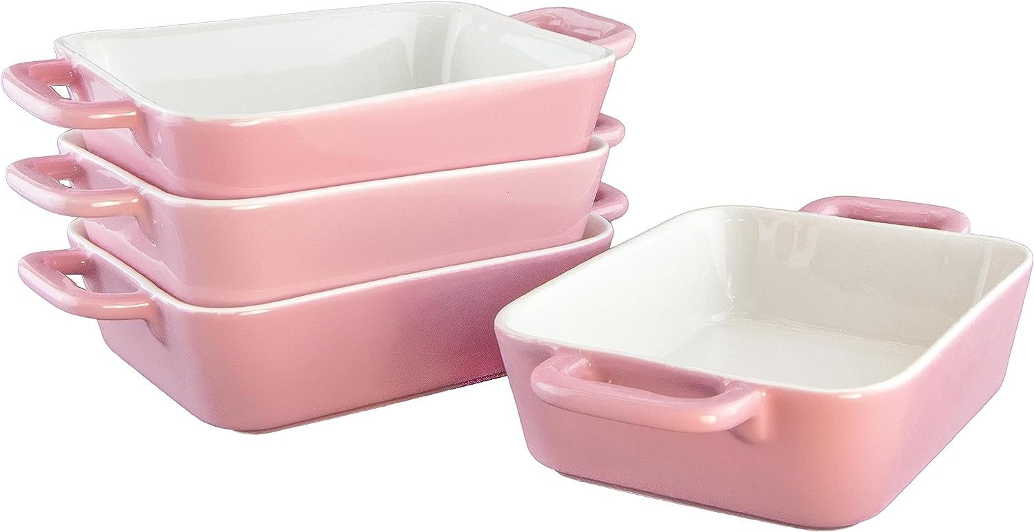 Auflaufform 4-er Set rechteckig, keramik 400ml,MINI,ca.9,5x4x13cm,für je 1 Portion
