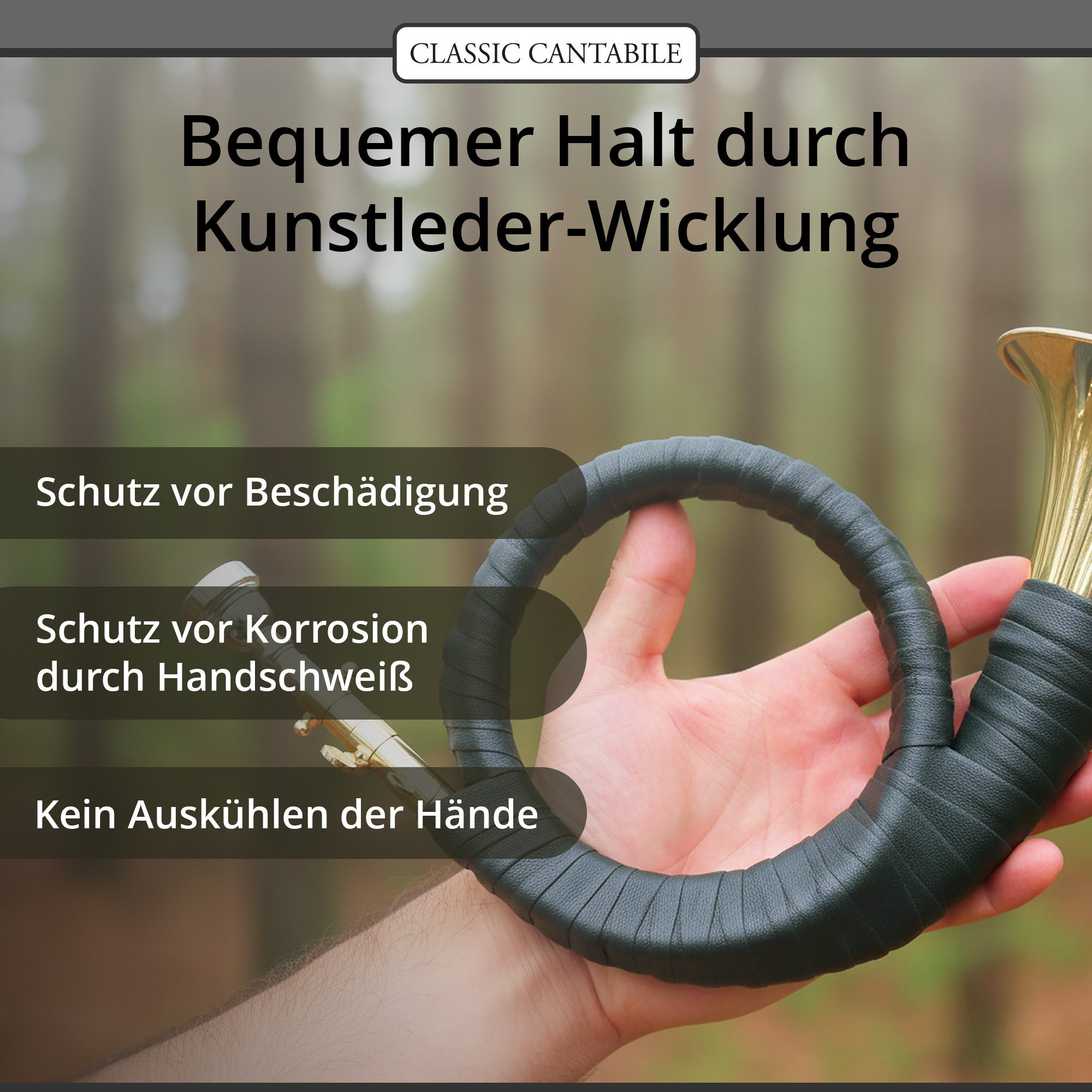 Classic Cantabile Signaltrompete Fürst Pless Horn, Jagdhorn in B-Stimmung, Posthorn oder Signalhorn B