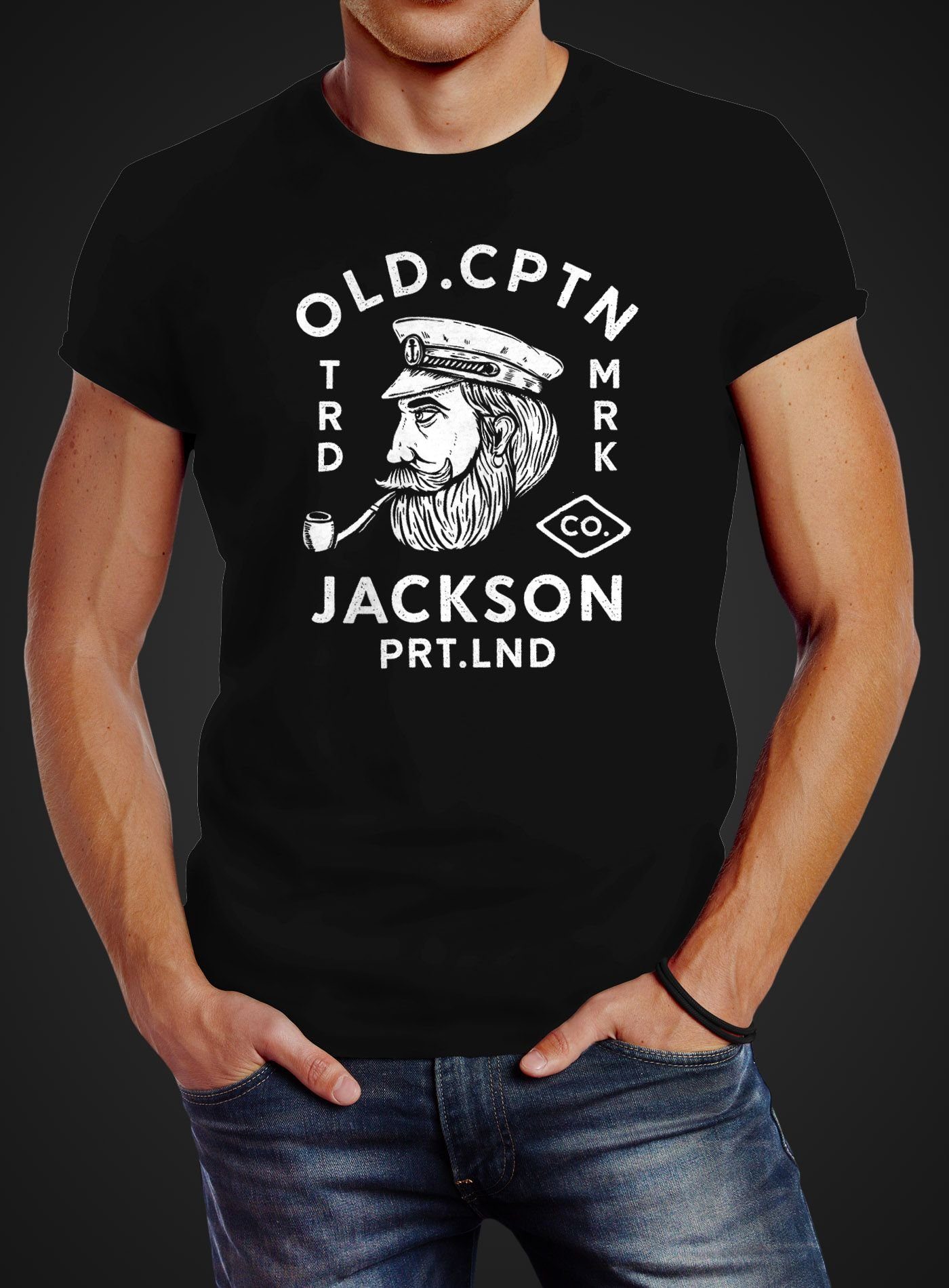 Neverless Print-Shirt Neverless® Herren T-Shirt Kapitän günstig online kaufen