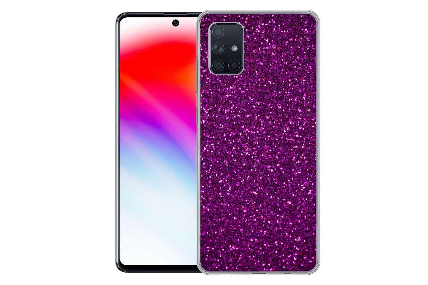 MuchoWow Handyhülle für Samsung Galaxy A71 Lila - Rosa - Muster - Abstrakt, Phone Case, Silikon, Schutzhülle Dünn