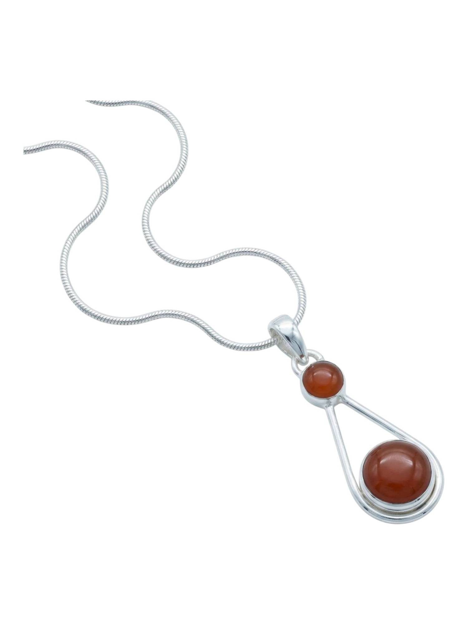Kette mit Anhänger HATA aus 925 Silber mit Karneol