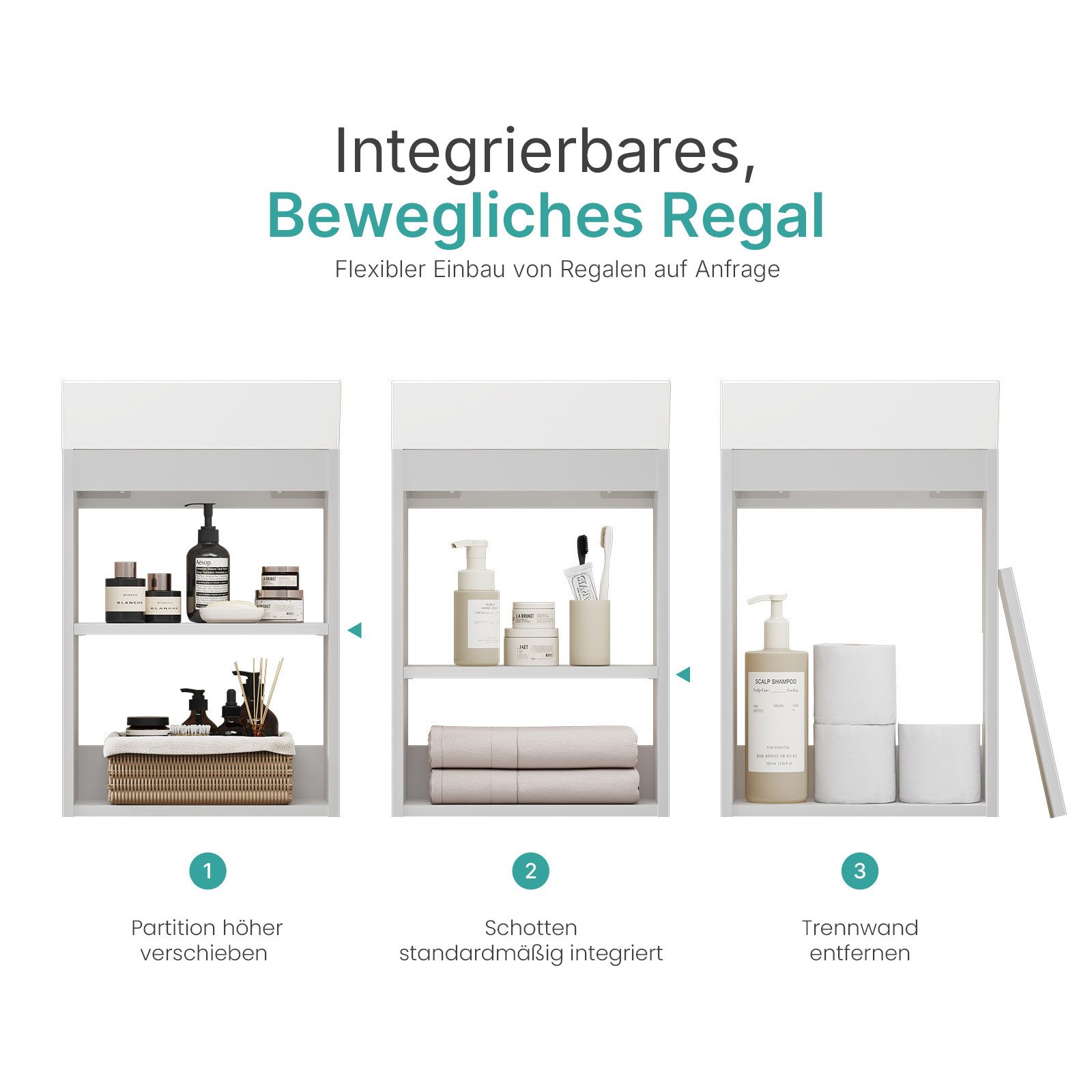 EMKE Badmöbel-Set Kompakter Badschrank mit Waschbecken günstig online kaufen