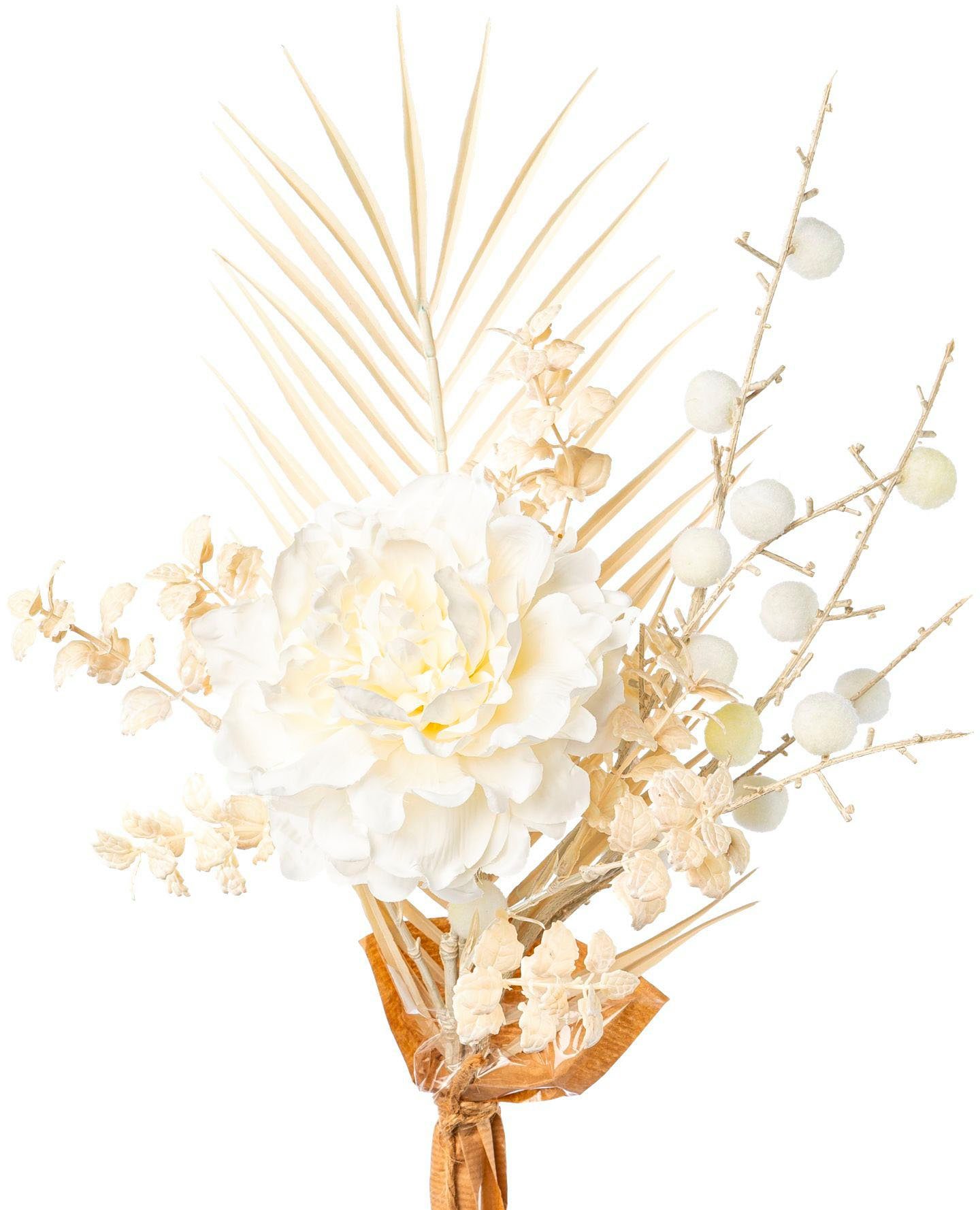 Kunstblumenstrauß Peonien-Mix-Bund Bouquet, Creativ green, Höhe günstig online kaufen