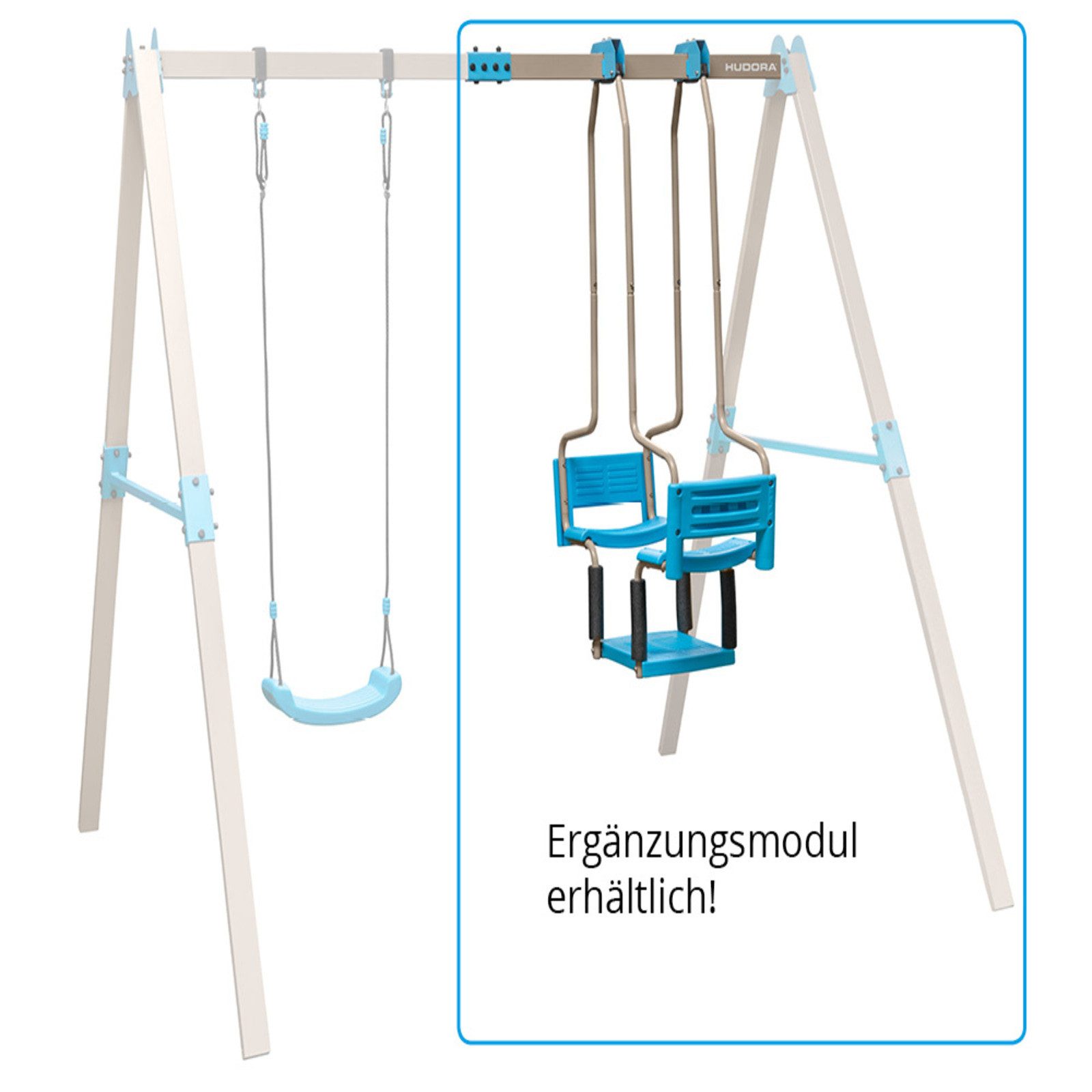 Hudora Schaukelgestell Vario Schaukel für den Garten, mit Ergänzungsmodulen - Leiter, Nestschaukel, Zeltanbau, Gondel