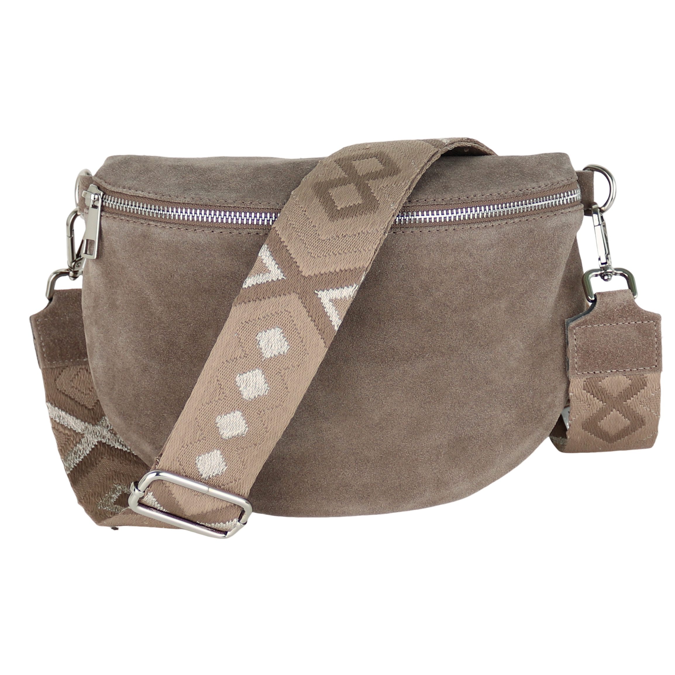 Bauchtasche Damen,Wildleder, Made in Italy,Umhängetasche; Brusttasche