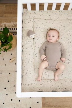 Meyco Baby Laufgittereinlage Rib Mini Spot Sand Melange, (1-tlg), 80x100cm