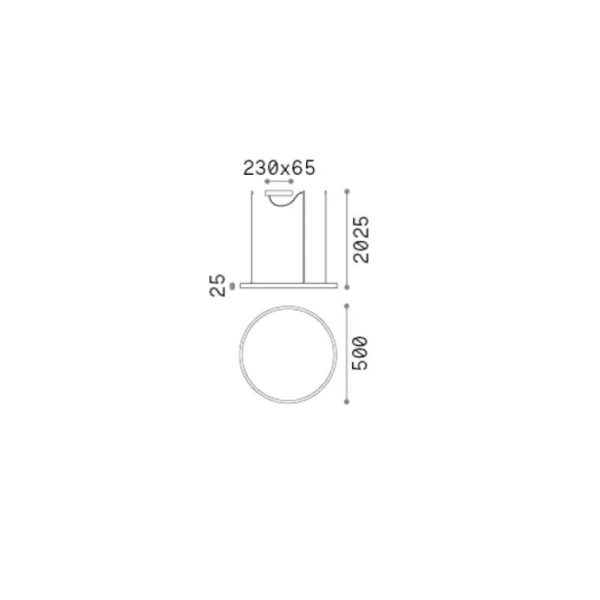 Ideal Lux Pendelleuchte Ideal Lux Oracle slim SP dali 3000K Pendelleuchte, Weiß, Ø: 50 cm, LED fest integriert, Extra-Warmweiß, Hängeleuchte