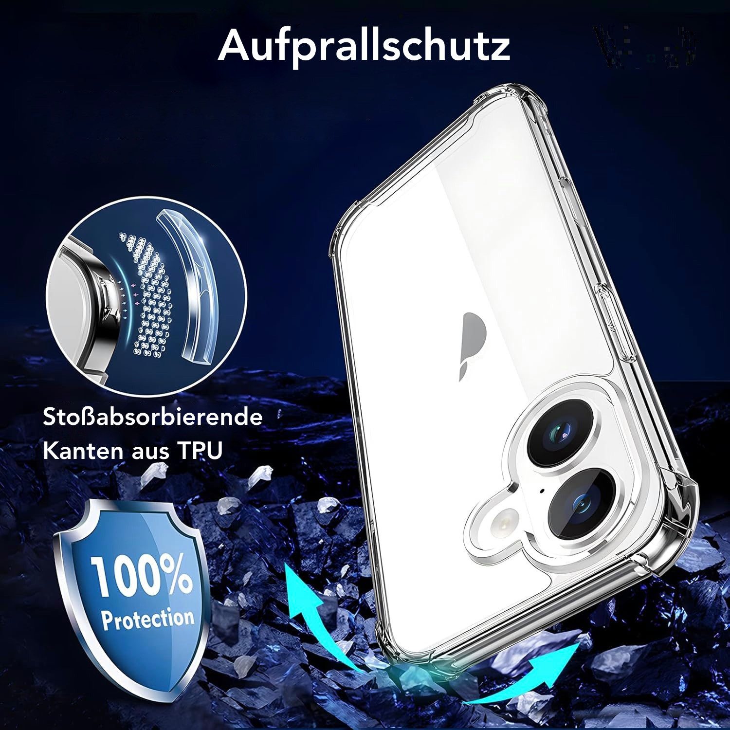 AVANA Handyhülle für iPhone 16 / Pro / Plus / Pro Max Hülle Schutzhülle Klar Bumper, Case, Cover, Durchsichtig, Transparent