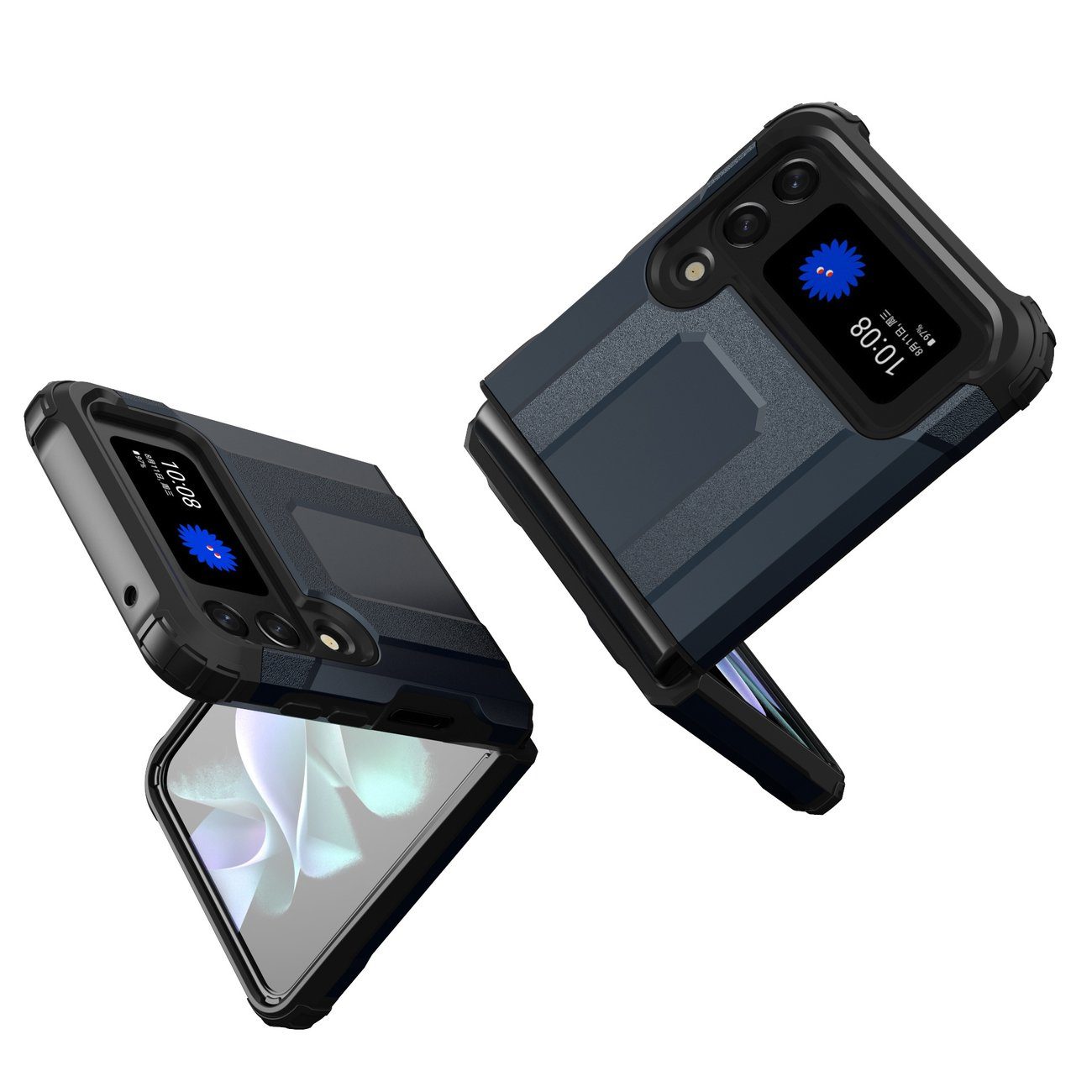 cofi1453 Bumper Hybrid Armor Case Tough Rugged Cover für Samsung Galaxy Z Flip 3