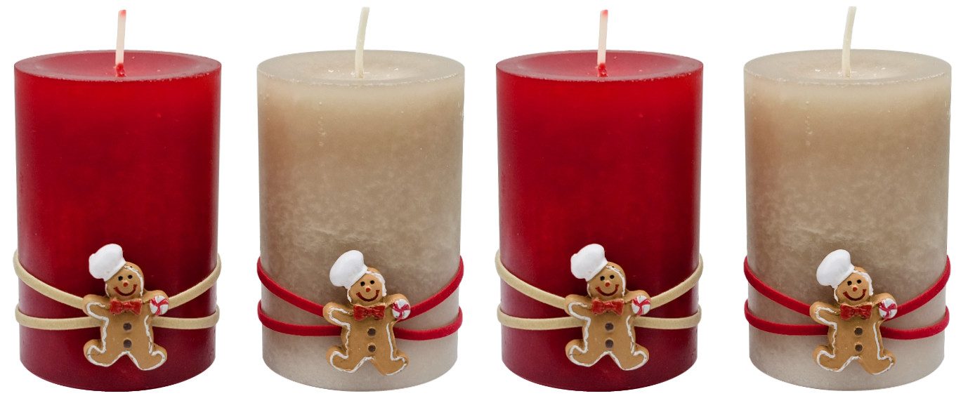 ZauberDeko Adventskerze Adventskerzen Stumpenkerzen Kerzen Beige günstig online kaufen