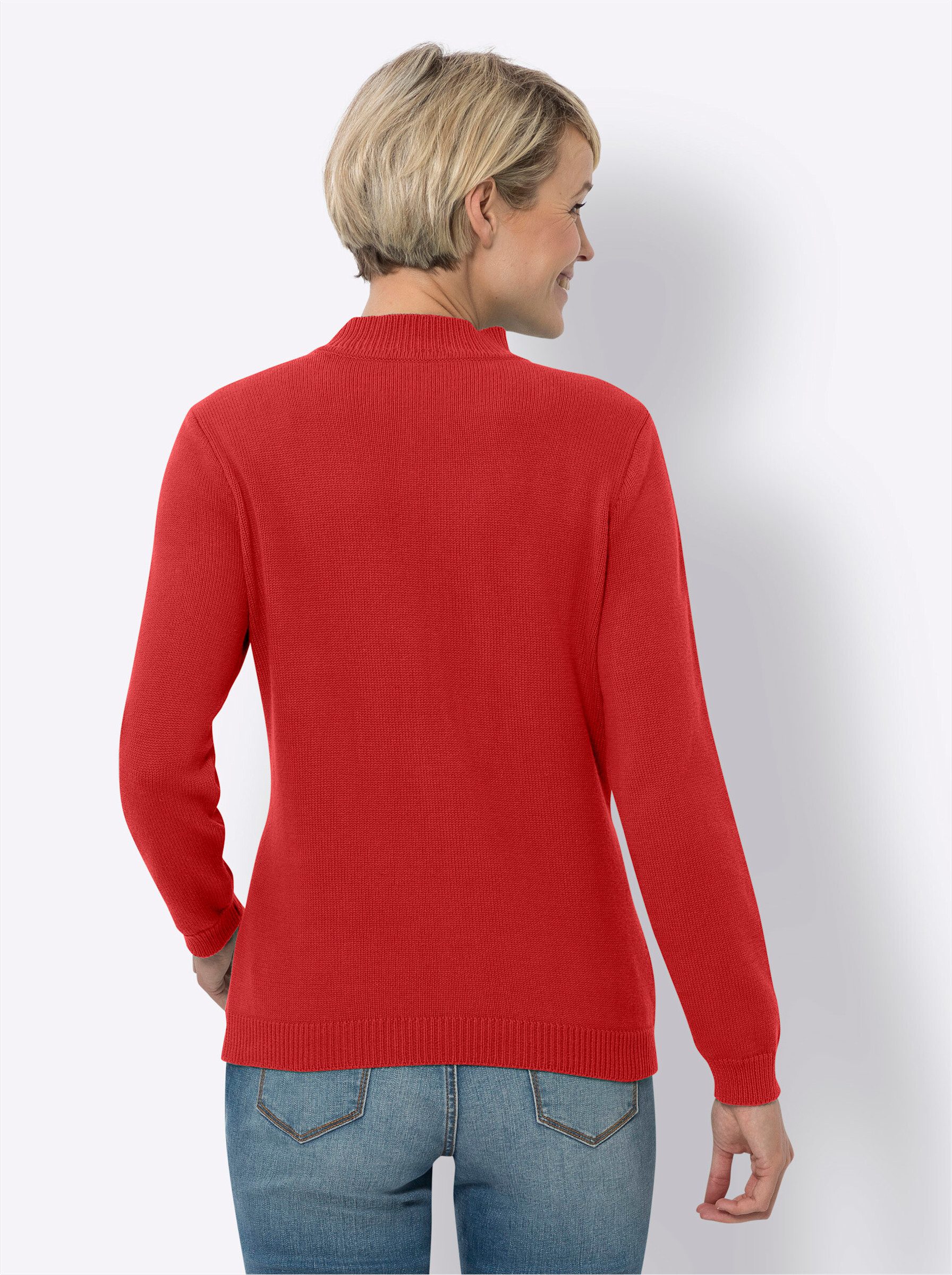 Sieh an! Strickpullover Stehkragen-Pullover Langarm Jersey, Zopfmuster günstig online kaufen