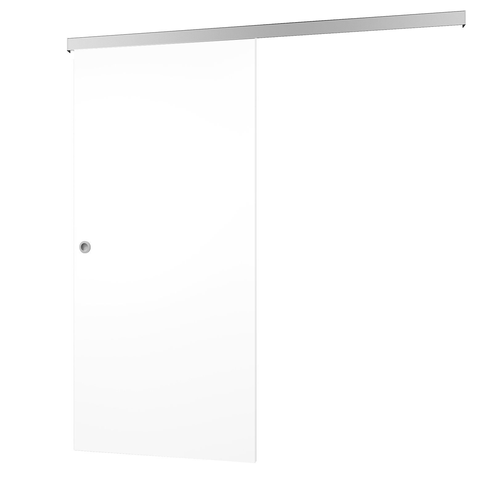 inova wohnen Schiebetür Holzschiebetür Weiß, Größenauswahl (Komplett Set, inkl. Schienensystem und Griff), Softclose-Funktion wählbar