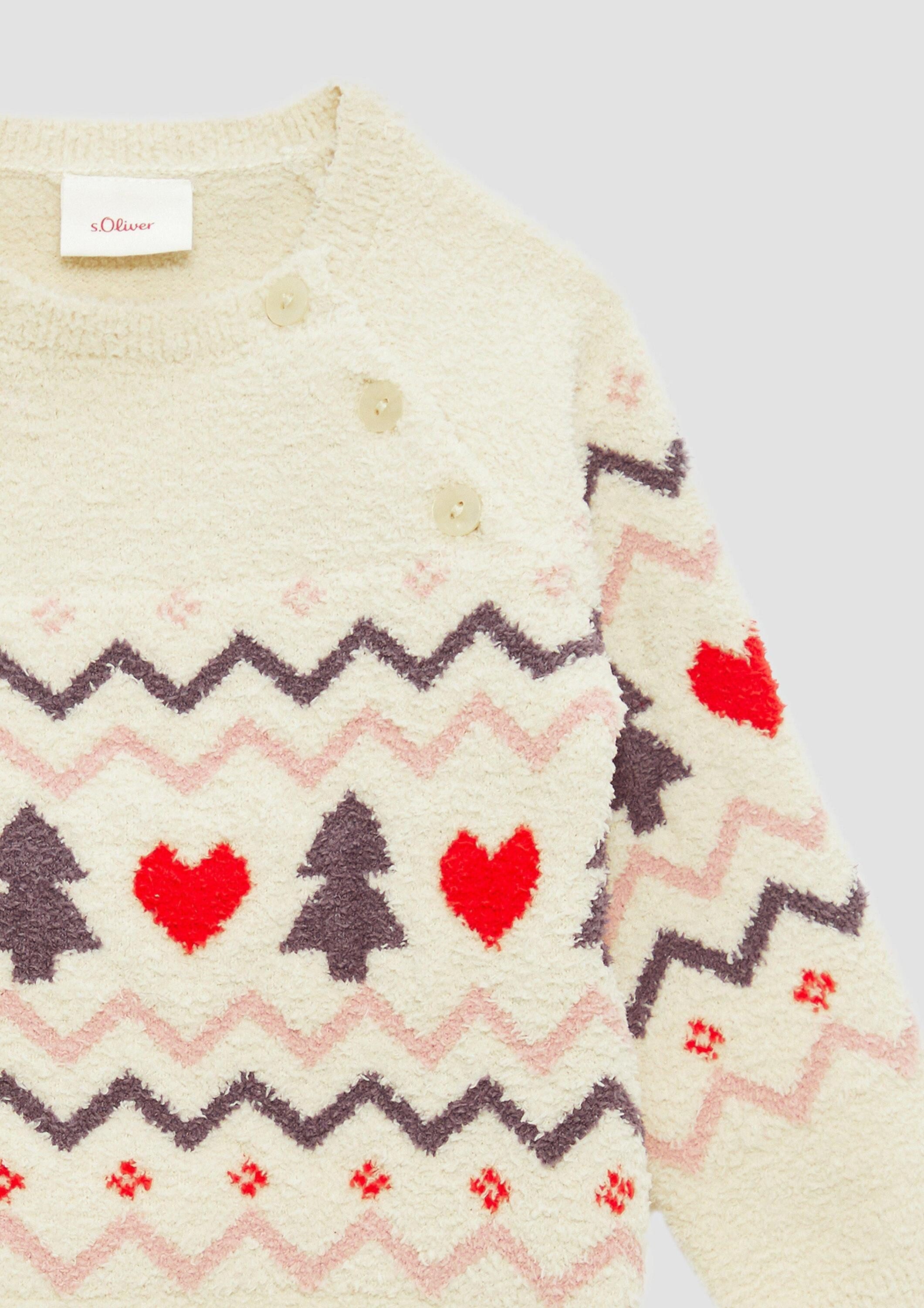 s.Oliver Longpullover Strickpullover Kuscheliger Weihnachtspullover