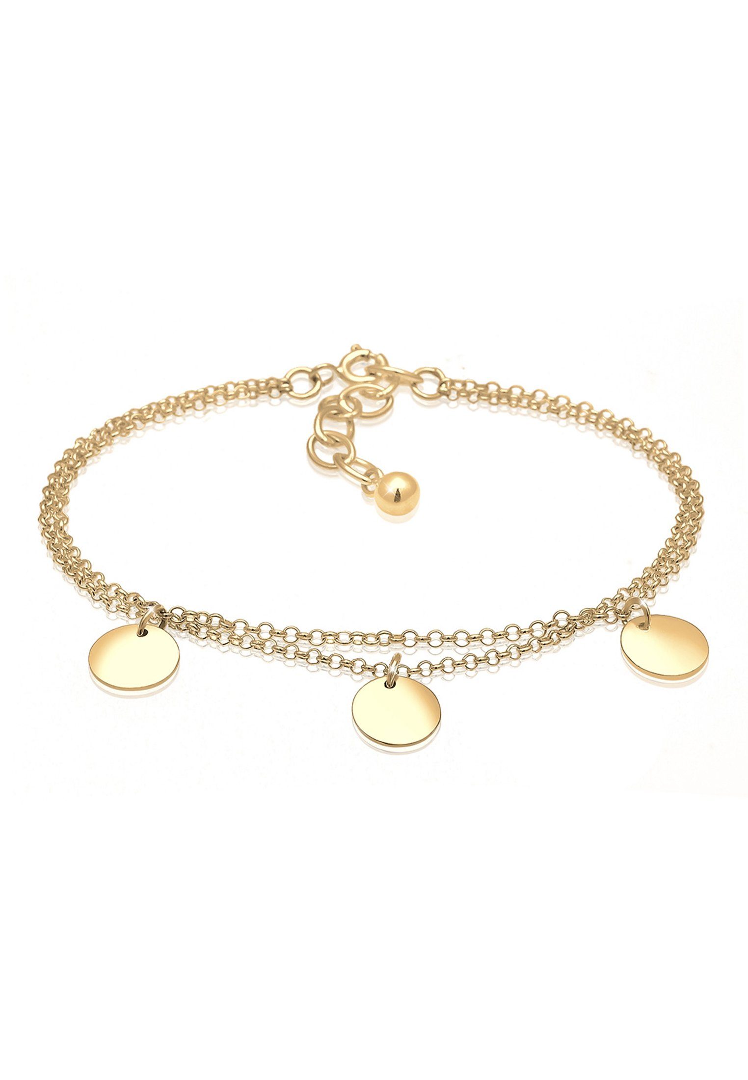 Elli Armband 2-reihig mit Plättchen 925 Silber (kein Set, 1-tlg), Geo